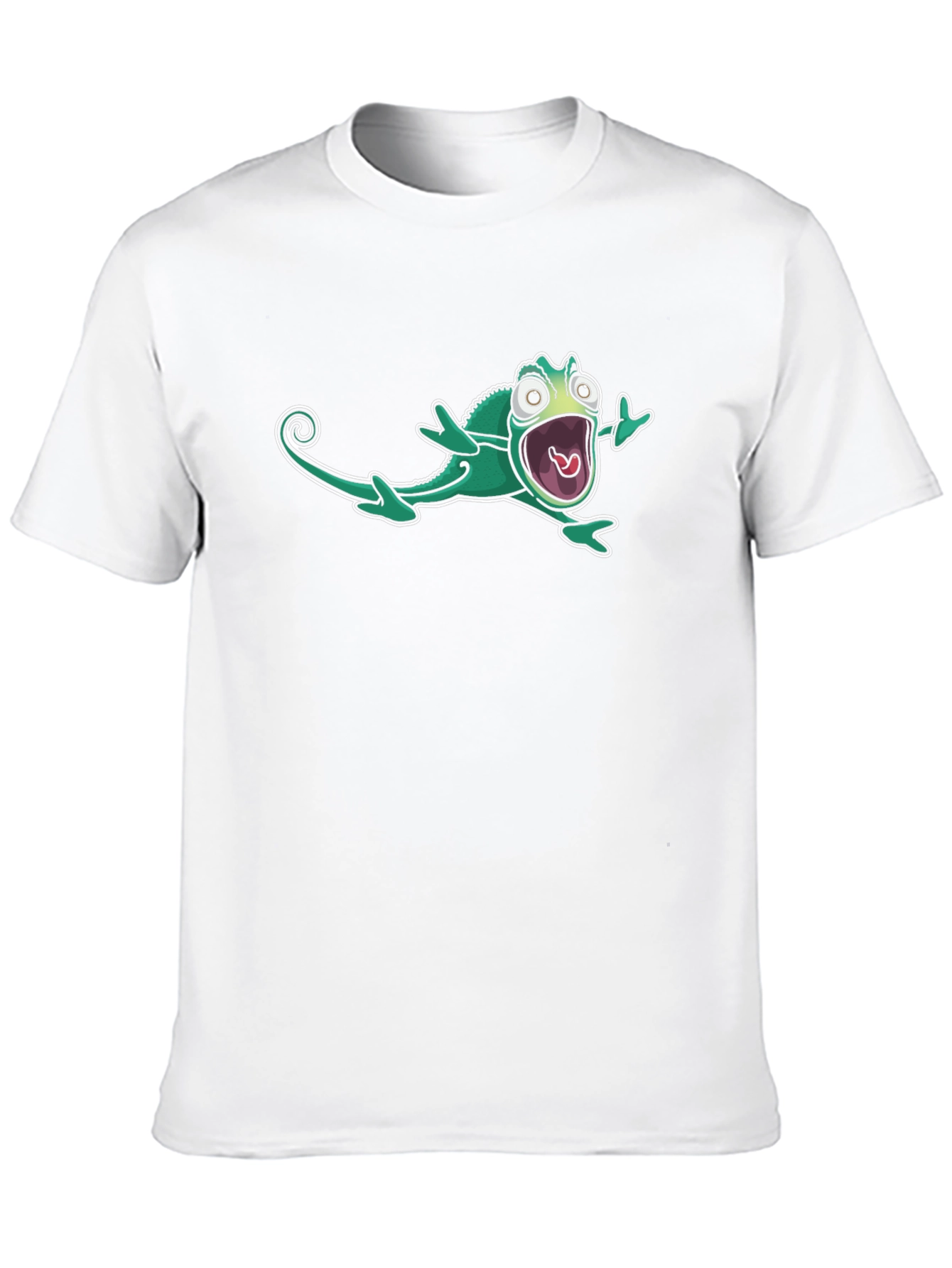 Cartoon Chameleon Black T-Shirt