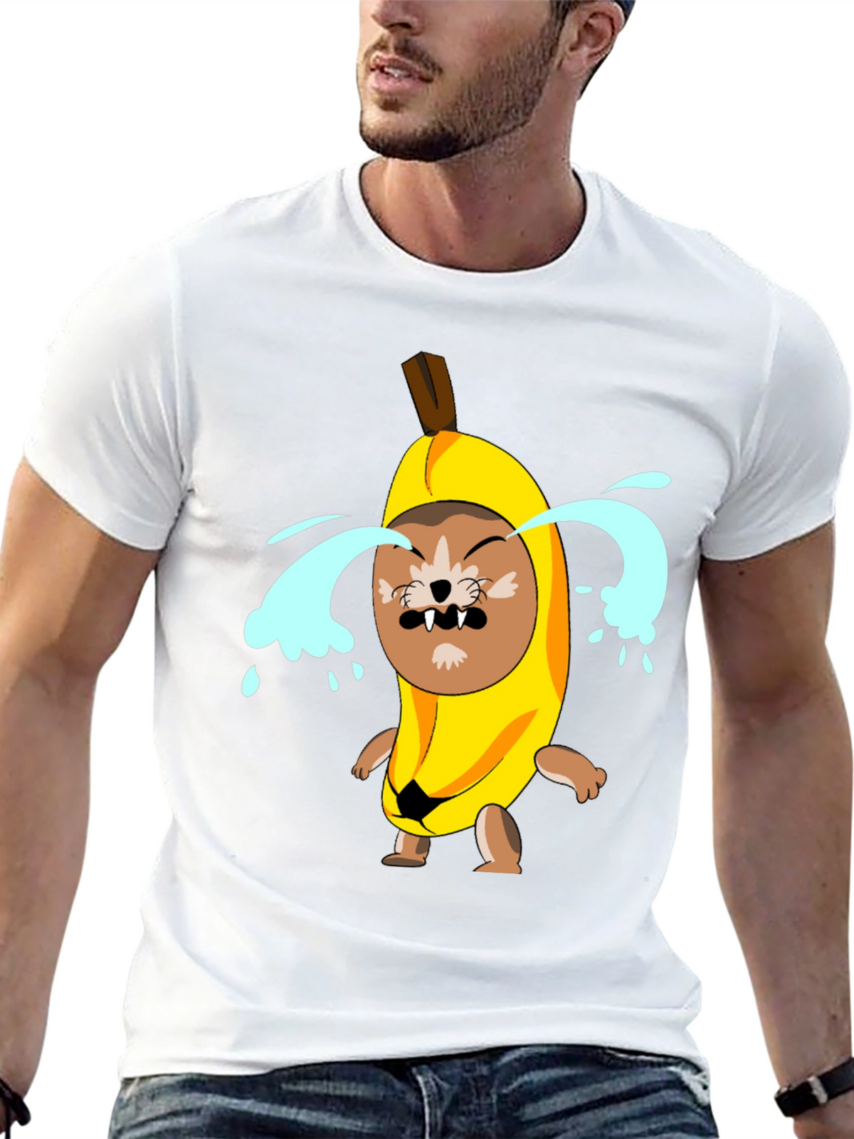 Crying Banana Dog Graphic T-Shirt