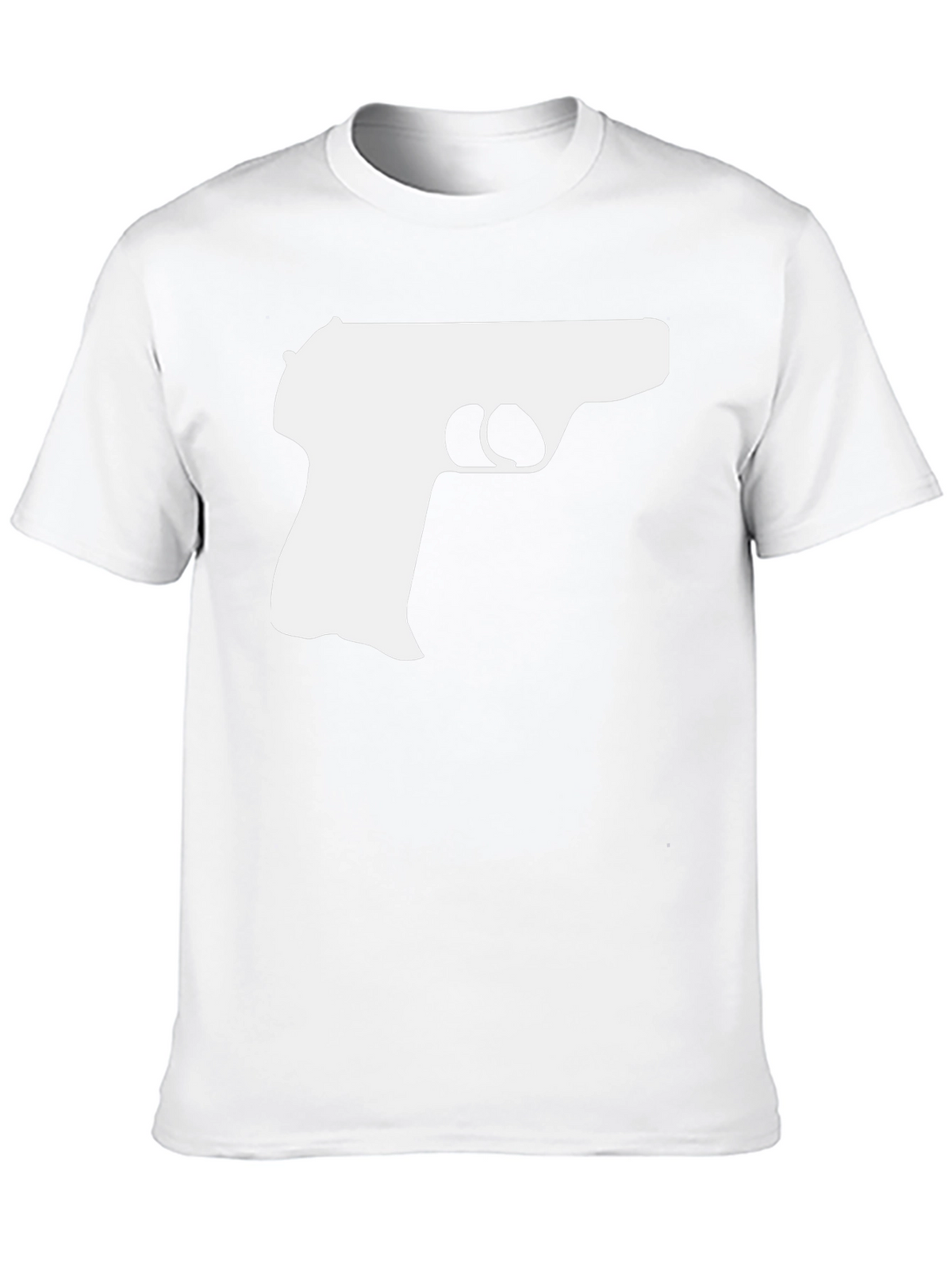 Gun Silhouette Graphic Tee - Black Cotton T-Shirt