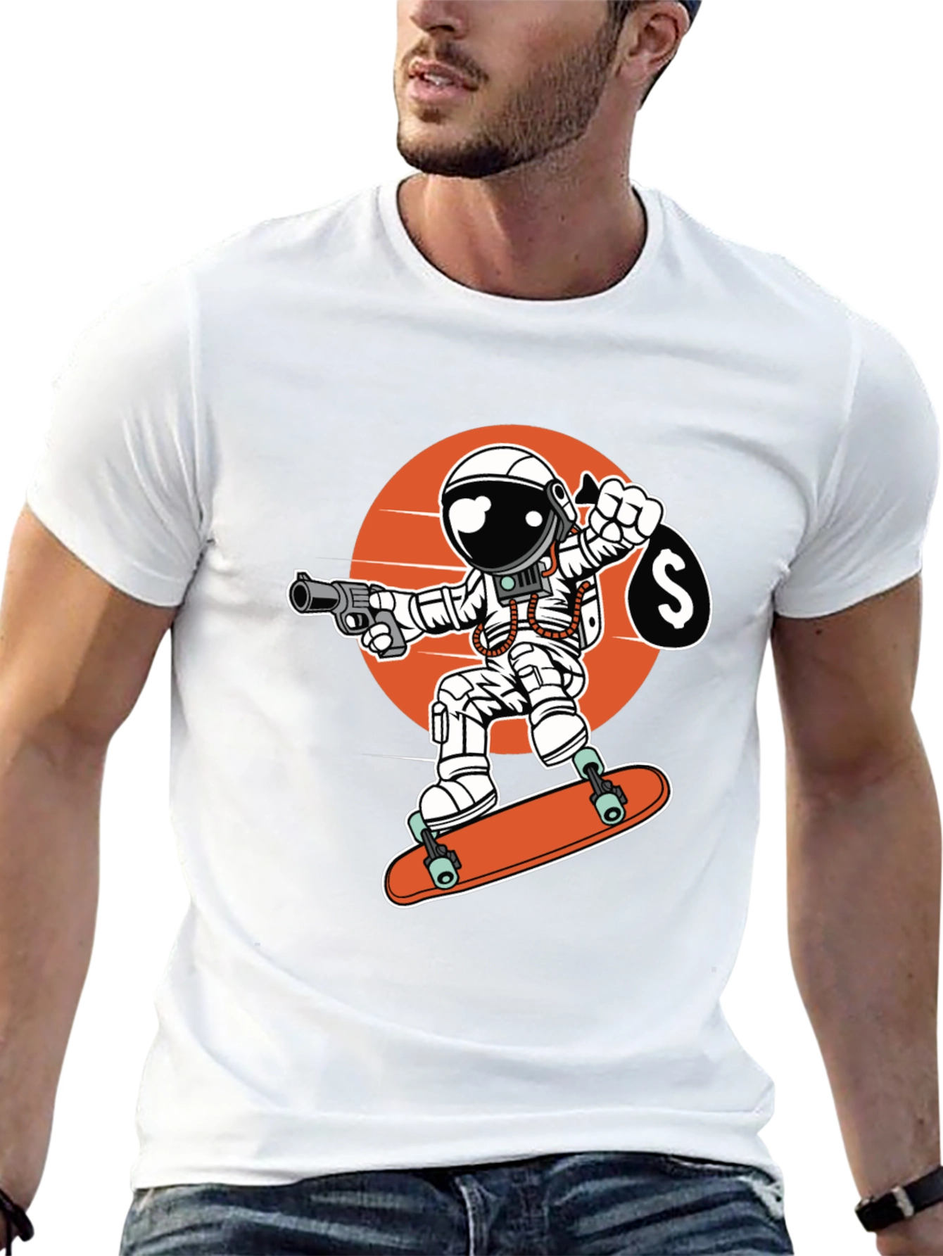 Astronaut Skateboarder T-Shirt - Space Hustler