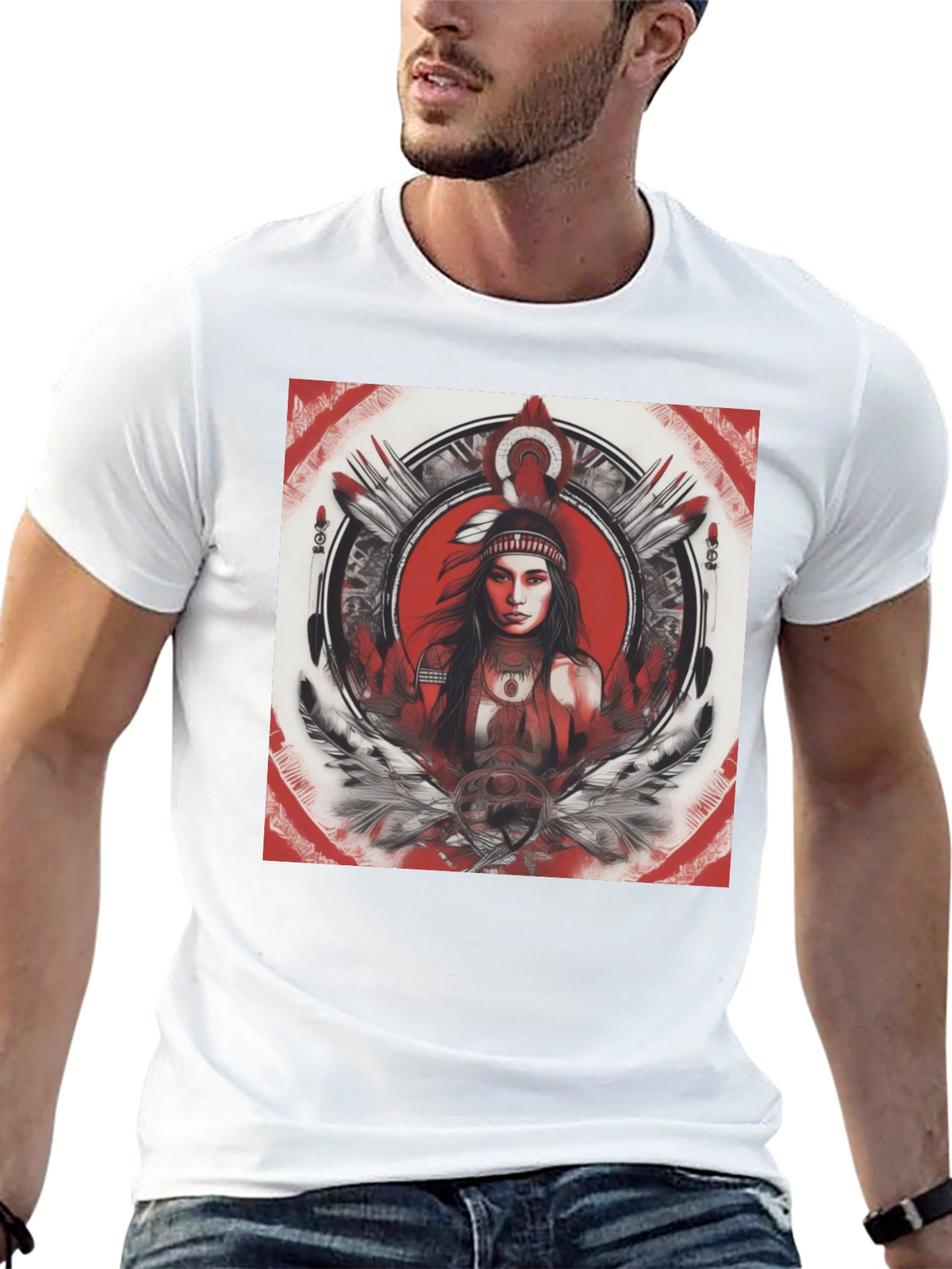 Native American Woman Graphic T-Shirt