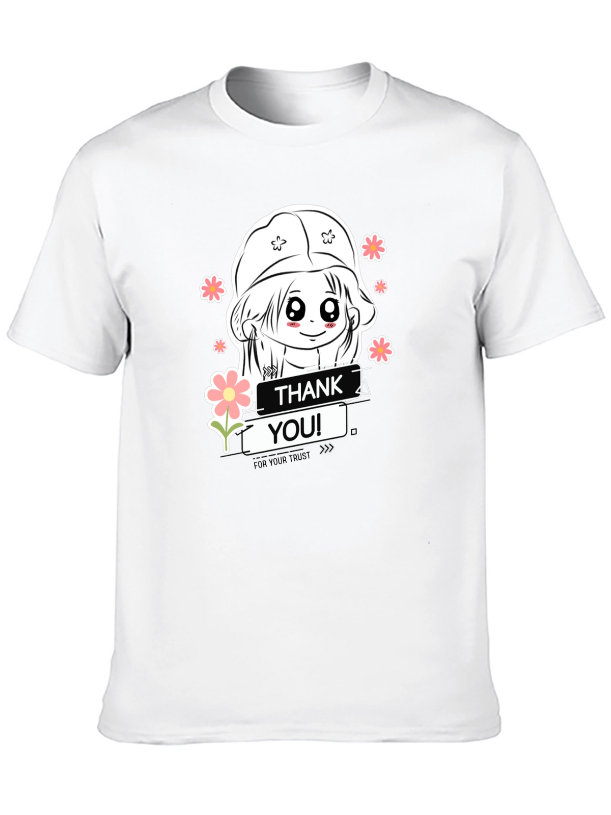 Thank You Trust Graphic Tee - Black Cotton