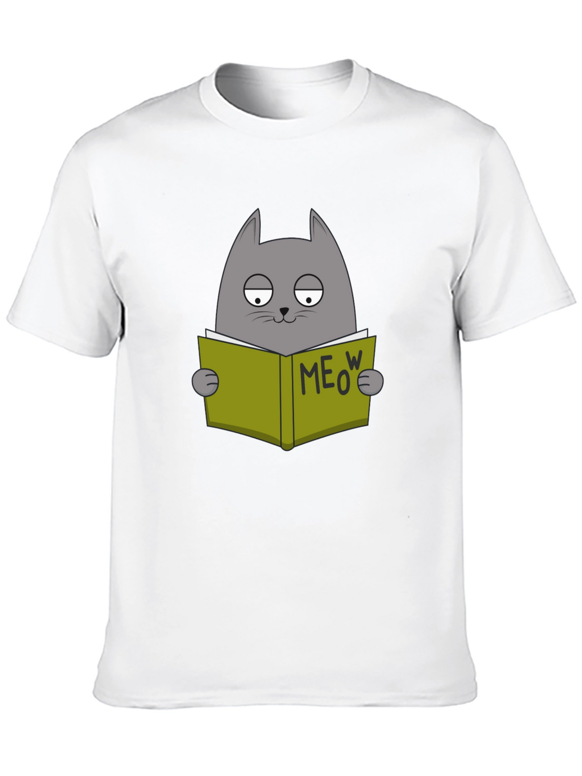 Cat Reading Book Meow T-Shirt