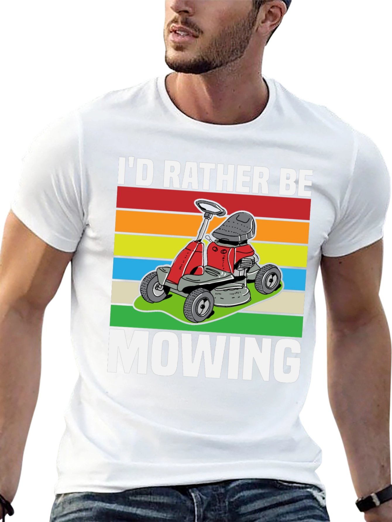 Id Rather Be Mowing T-Shirt - Lawn Care Design