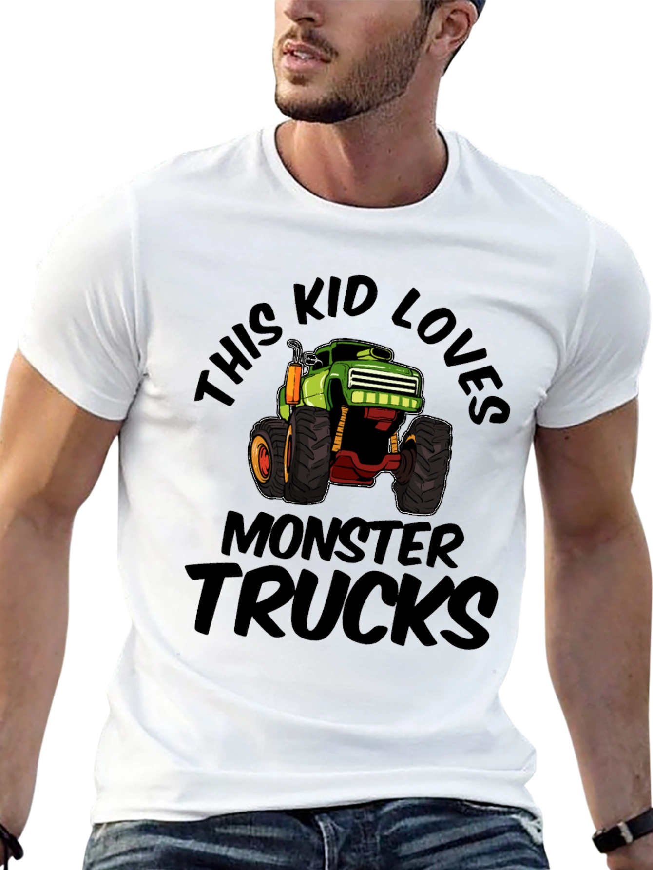 Monster Truck Kids Black Cotton T-Shirt