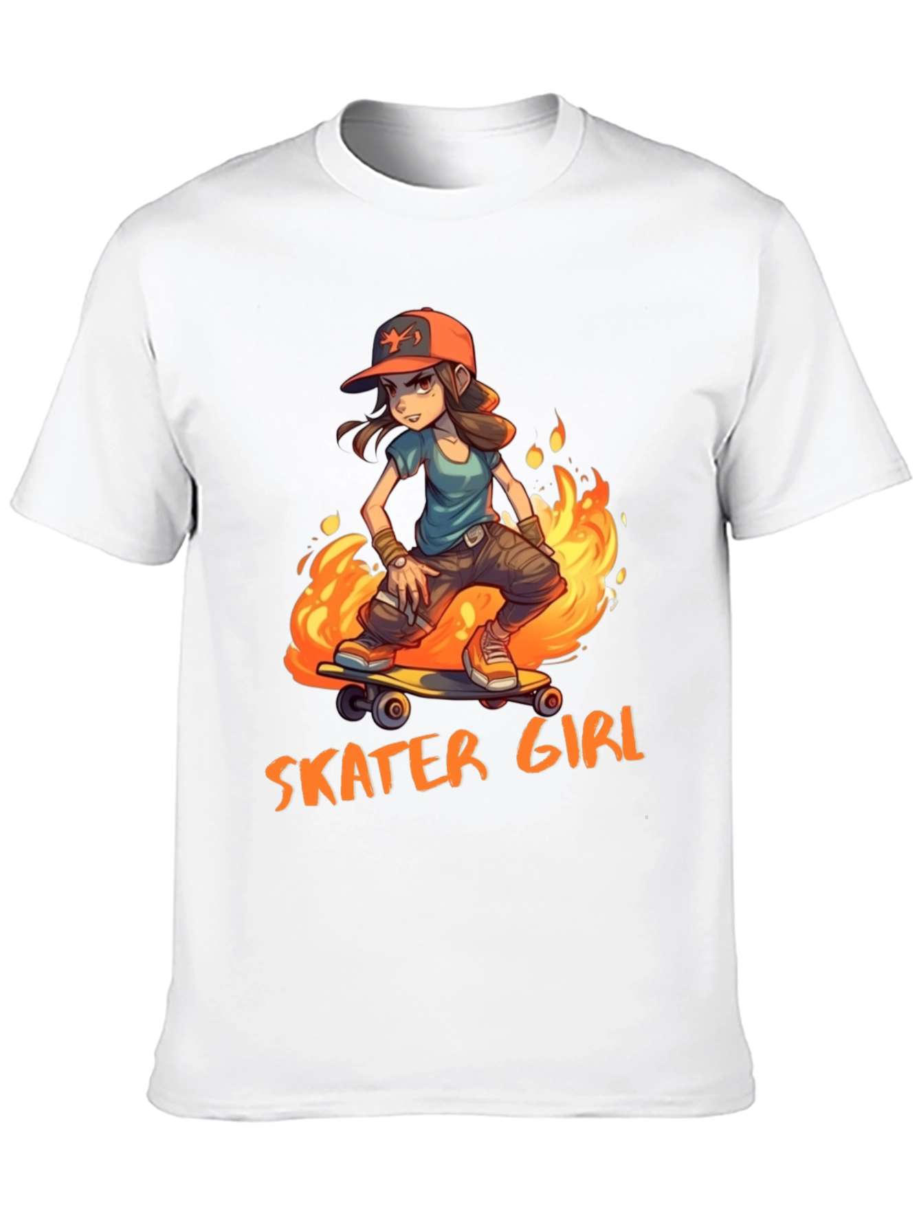 Skater Girl Graphic Tee - Cool Cartoon Design