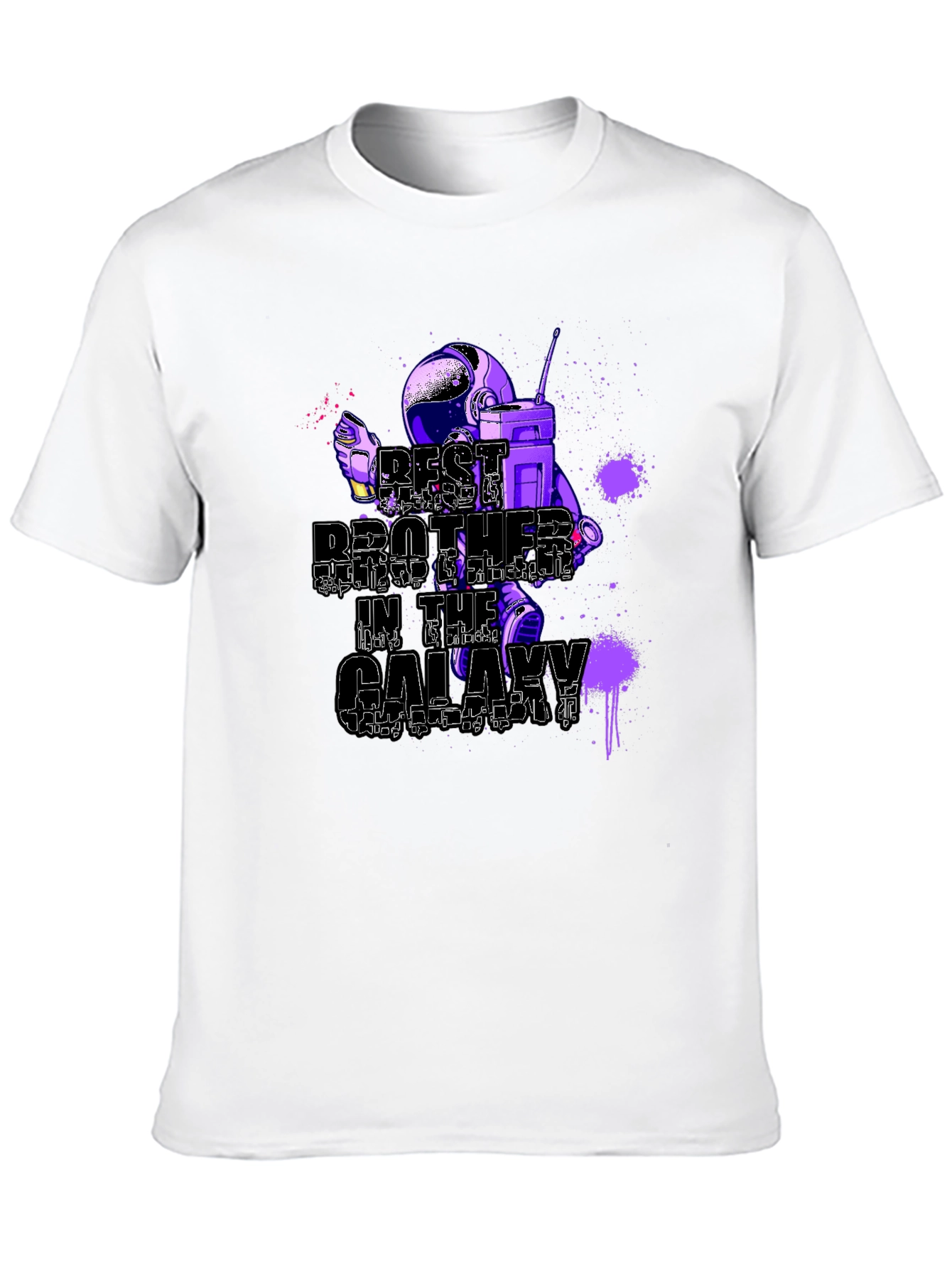 Best Brother in the Galaxy Astronaut T-Shirt - Black