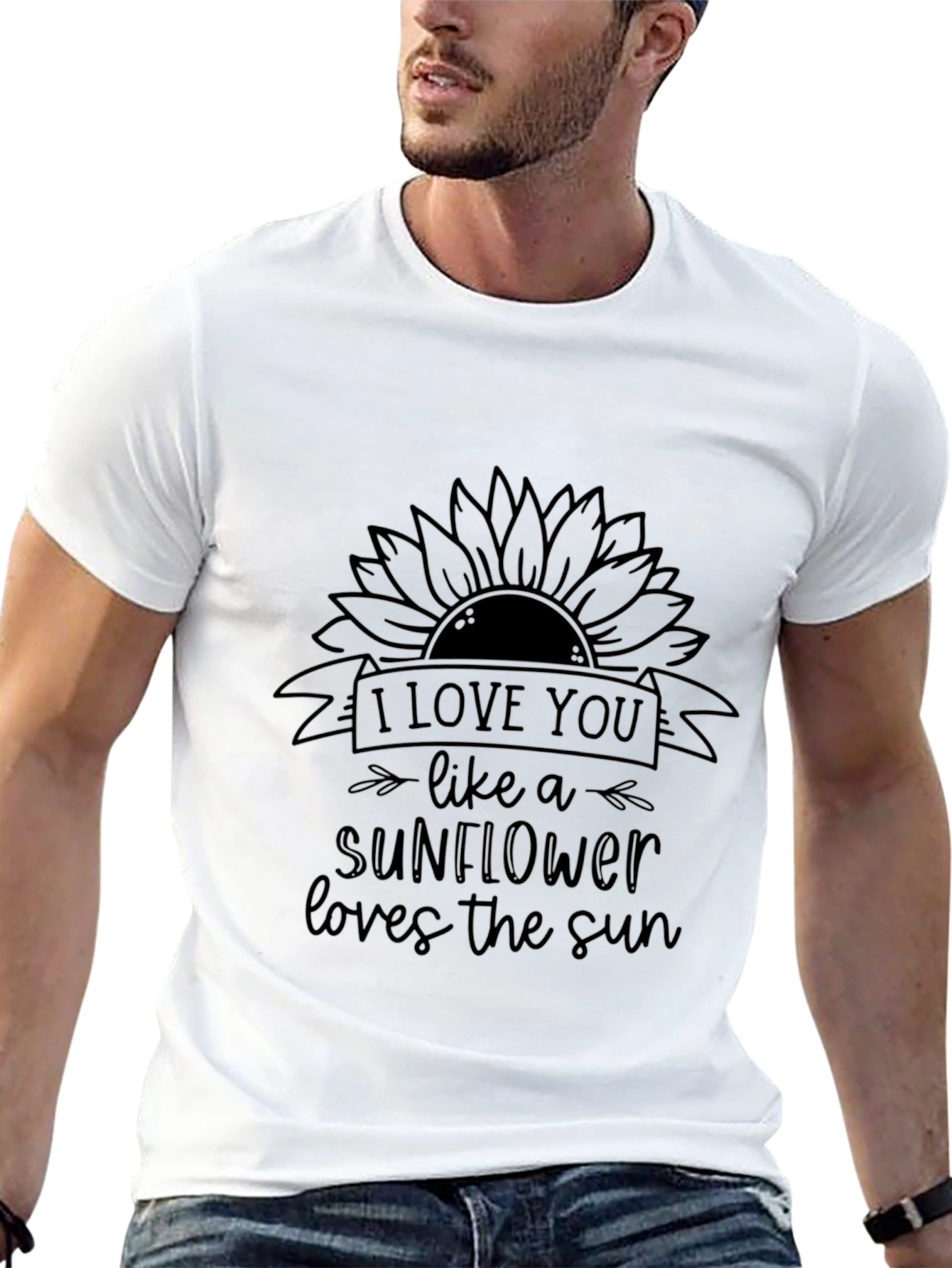 I Love You Like A Sunflower Black T-Shirt