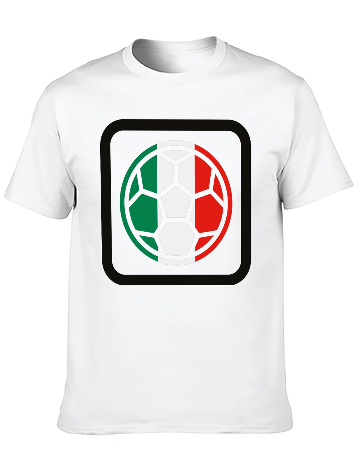 Italy Flag Soccer Ball Graphic T-Shirt