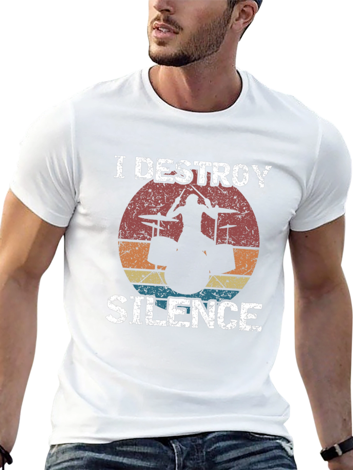 I Destroy Silence Drummer Graphic T-Shirt