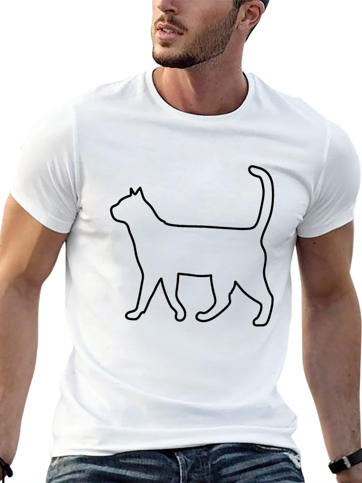 Cat Silhouette Black T-Shirt