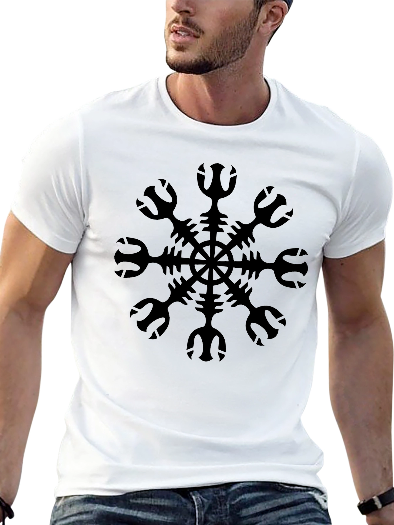 Vegvisir Compass T-Shirt - Viking Navigation Symbol Tee