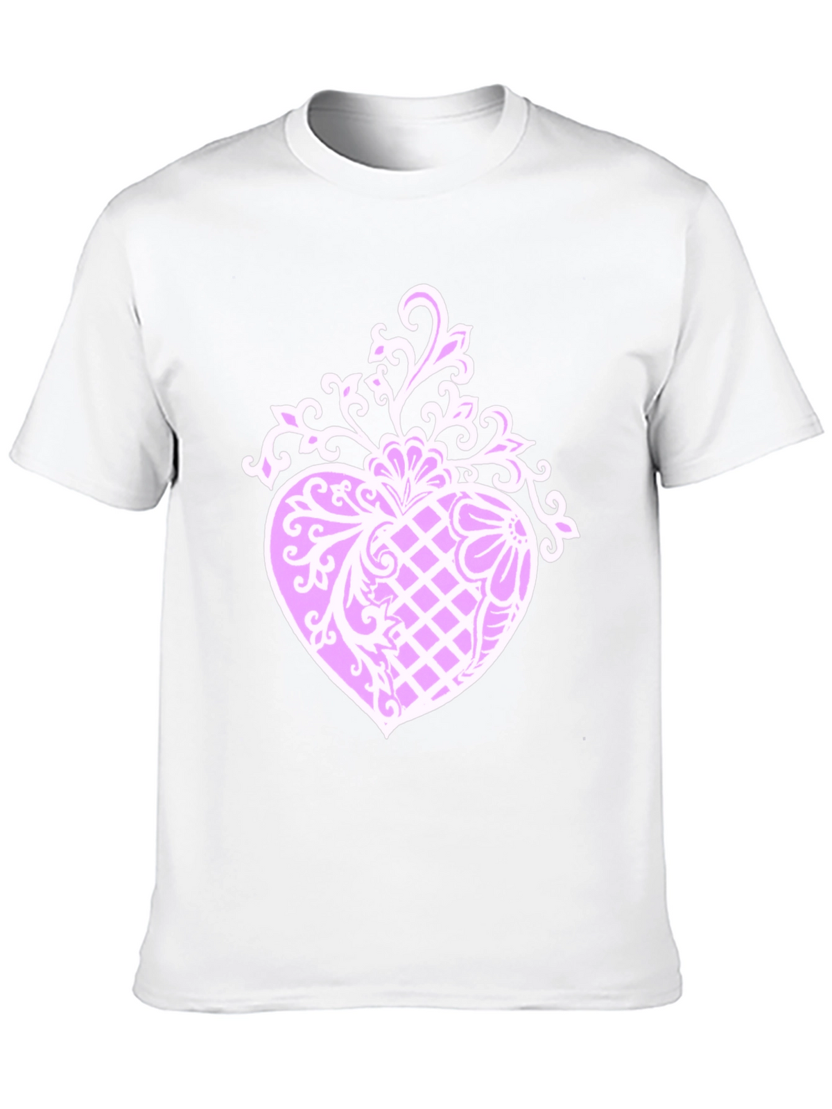 Mens Black T-Shirt with Heart Design