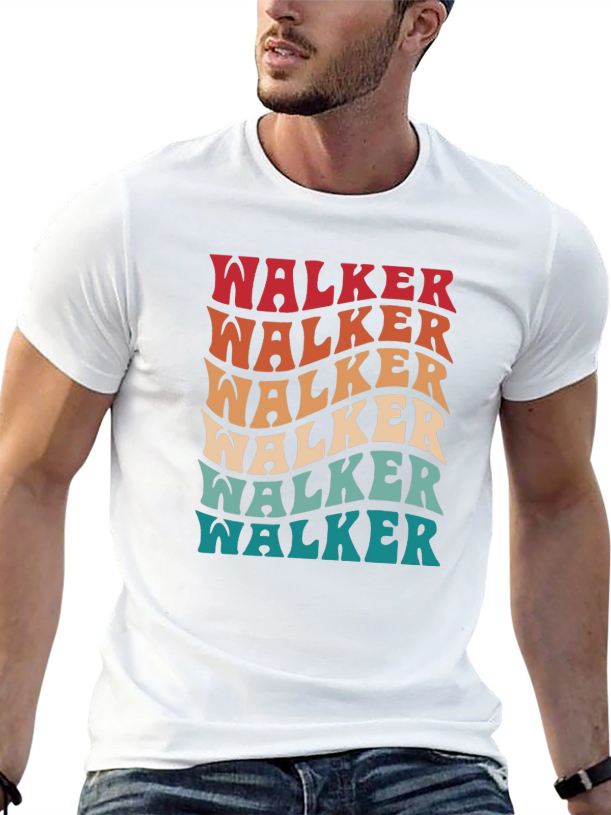 Retro Walker T-Shirt - Groovy Personalized Name Tee