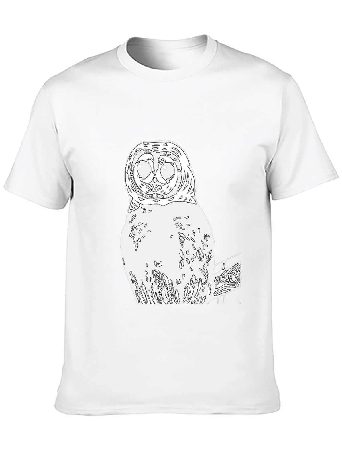 Owl Graphic Print Crew Neck T-Shirt