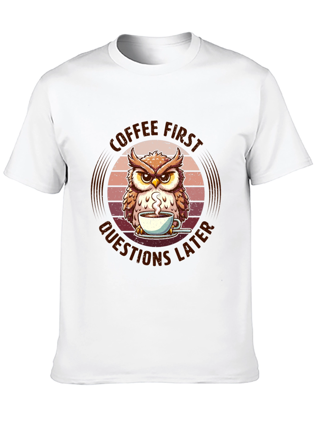 Coffee First Owl T-Shirt - Unisex Graphic Tee