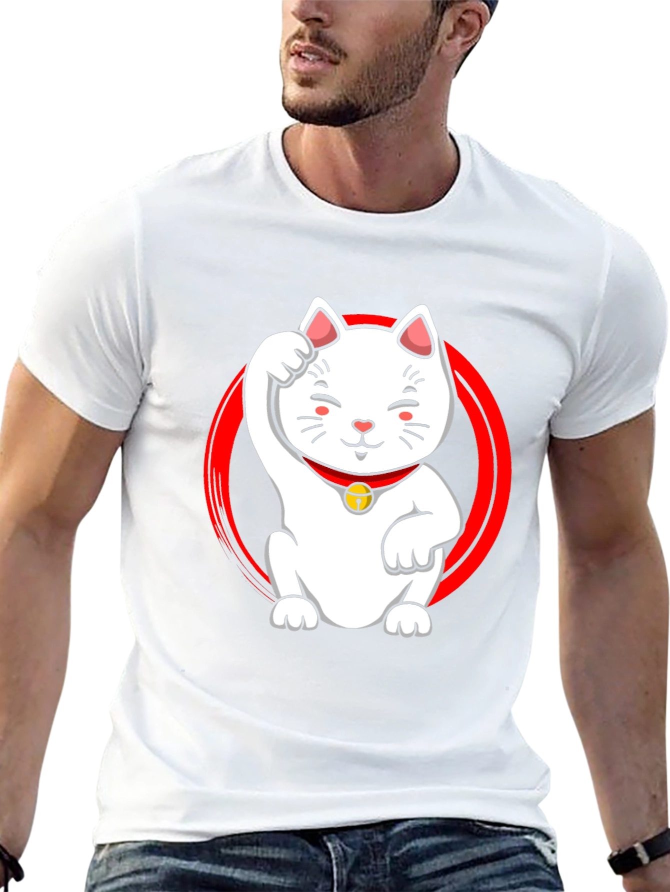 Lucky Cat Graphic Tee - Black