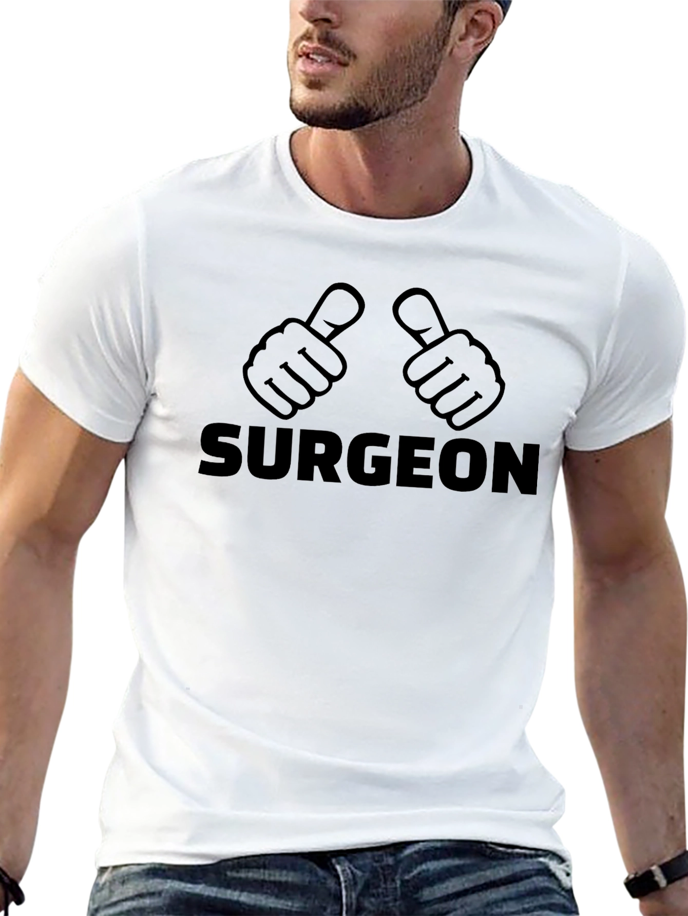 Surgeon Thumbs Up Graphic Black T-Shirt