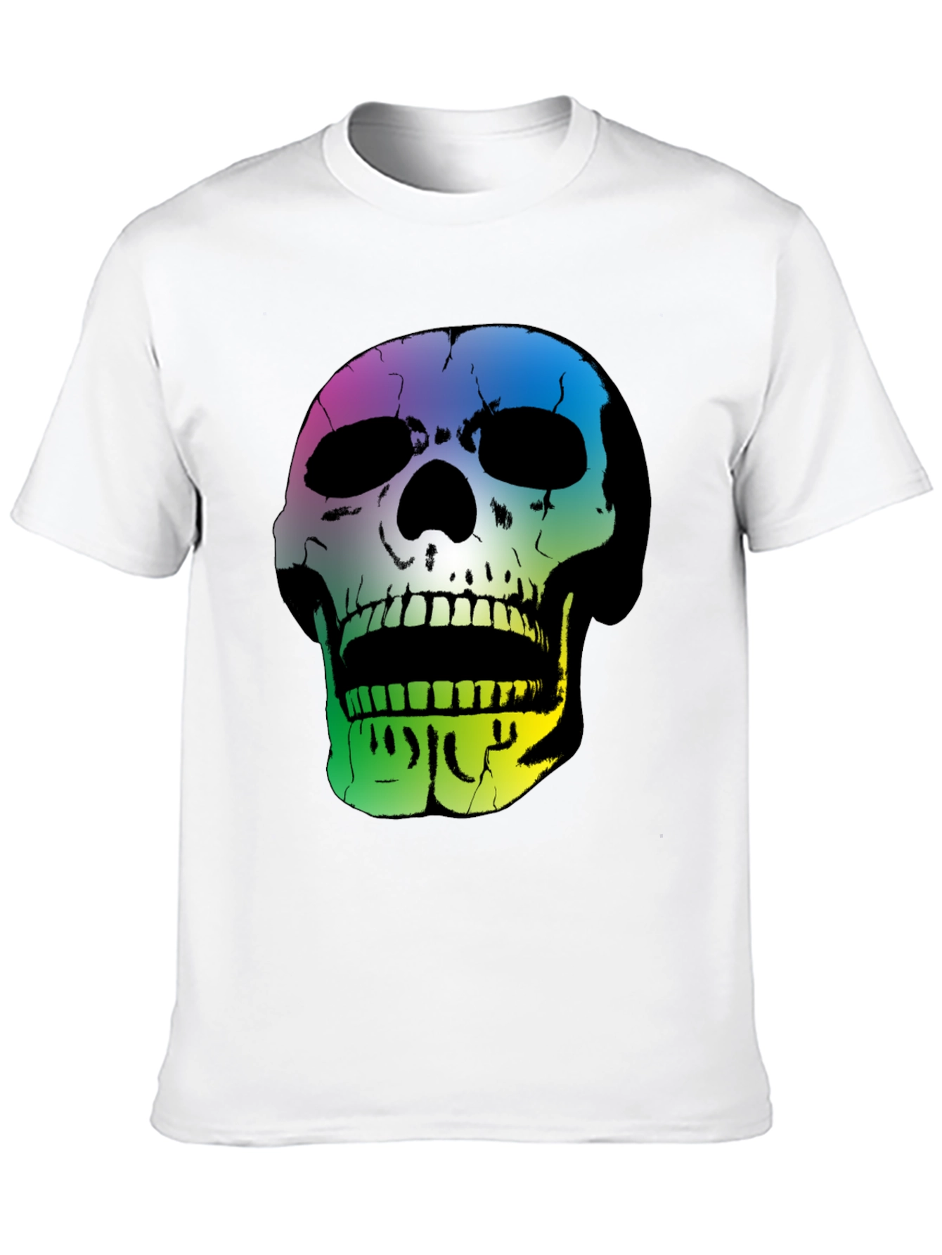 Rainbow Skull Graphic Black T-Shirt