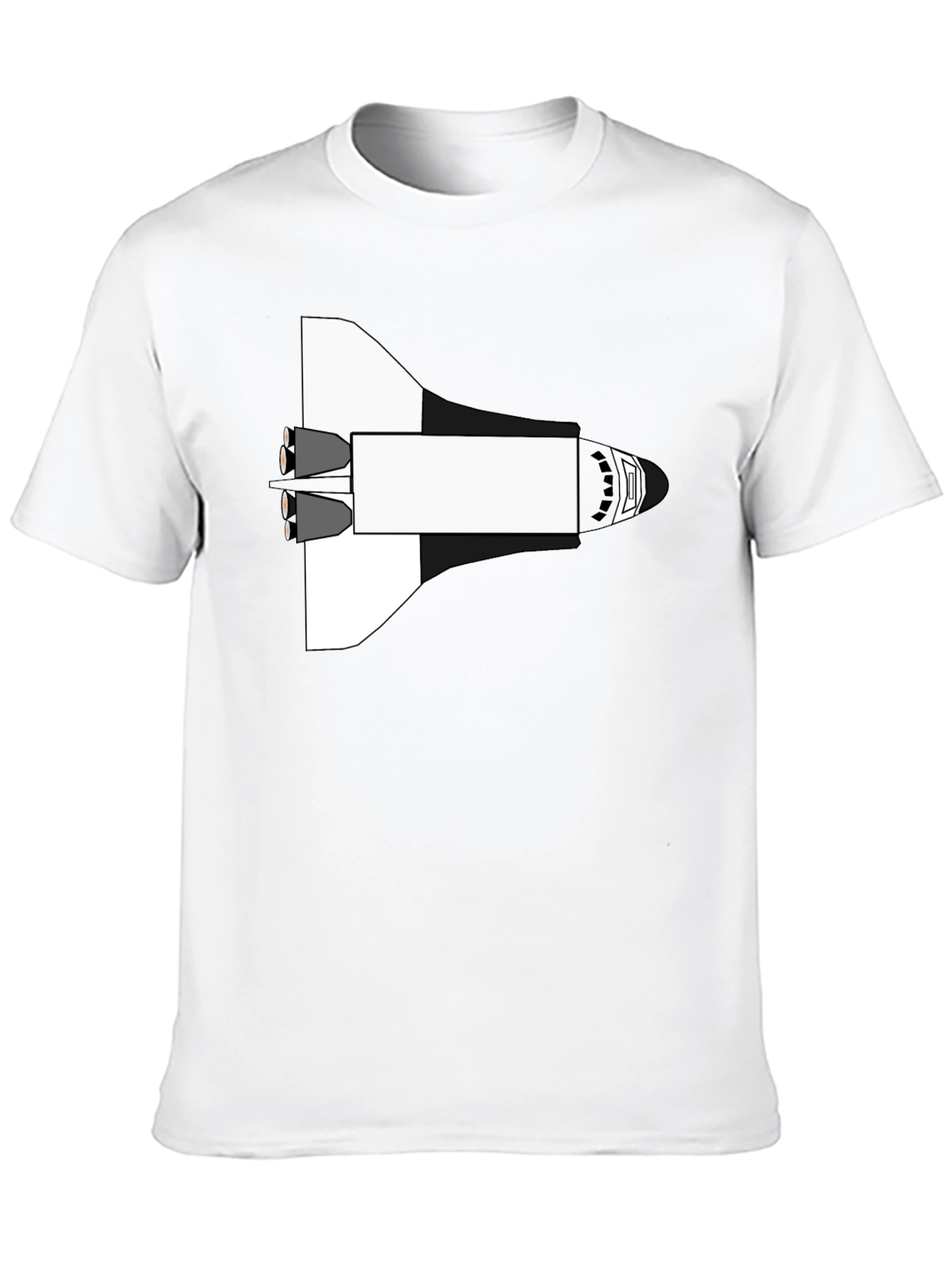 Space Shuttle Graphic Tee - Black Cotton Blend