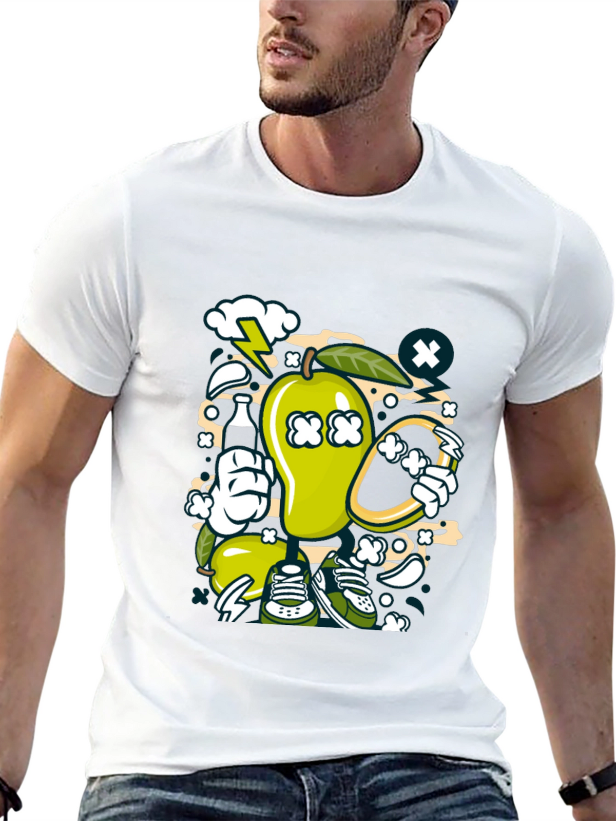 Mango Madness Graphic Tee - Cool Cartoon Style