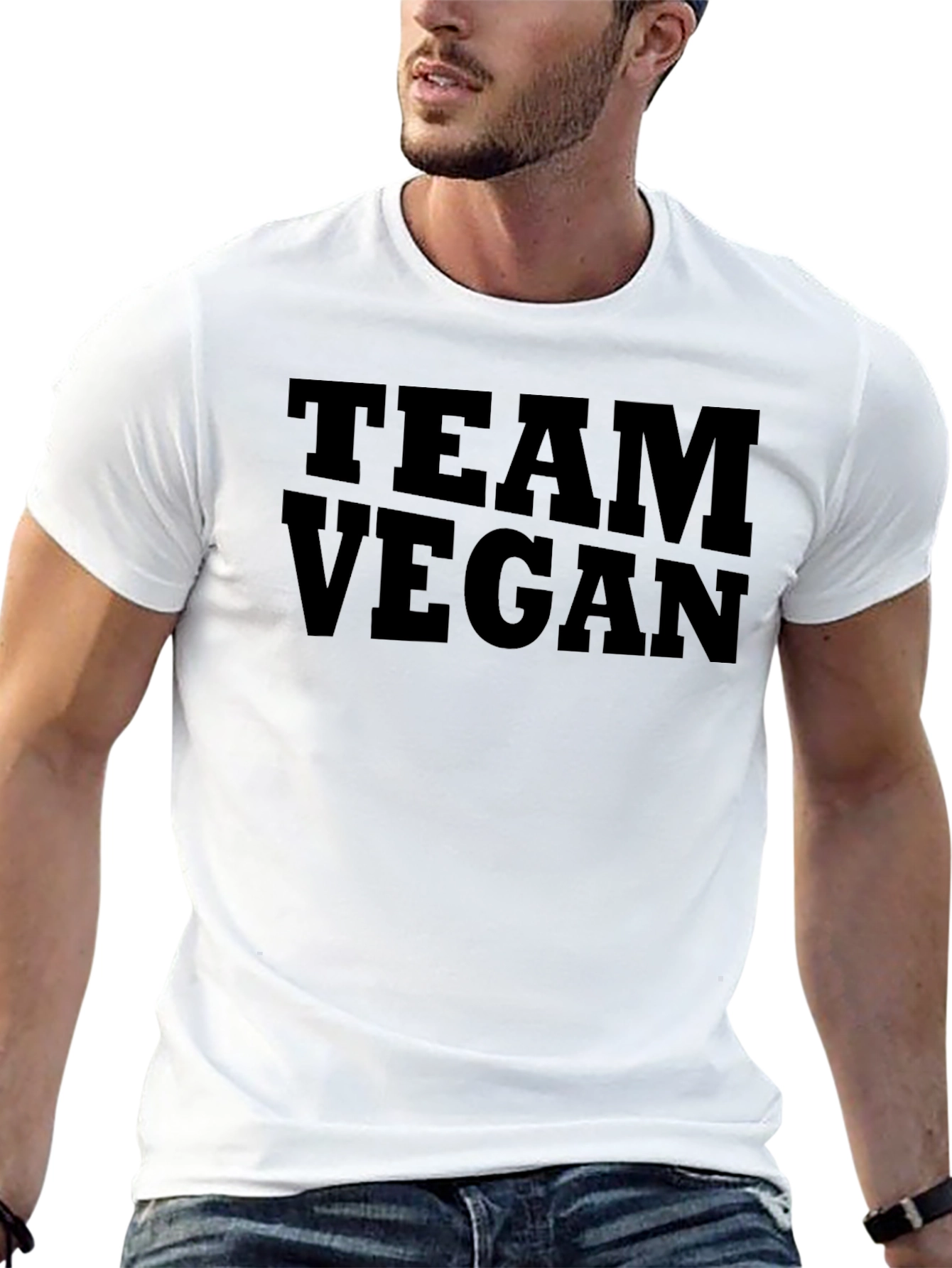 Team Vegan Black Graphic T-Shirt
