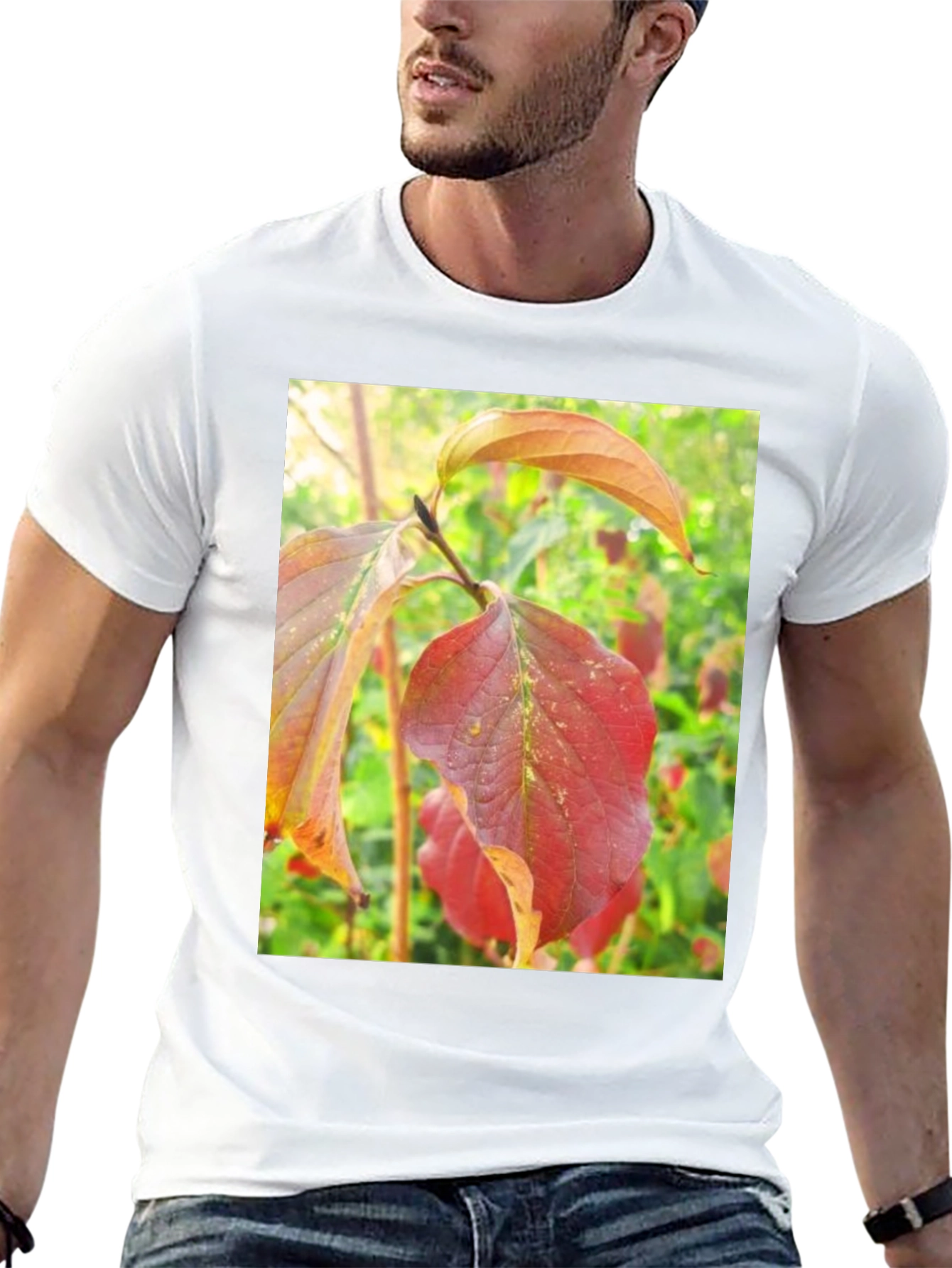 Autumn Leaves Graphic Tee - Nature Inspired Design