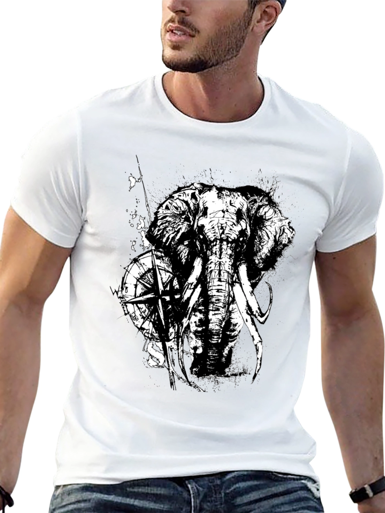 Elephant Compass Graphic Tee