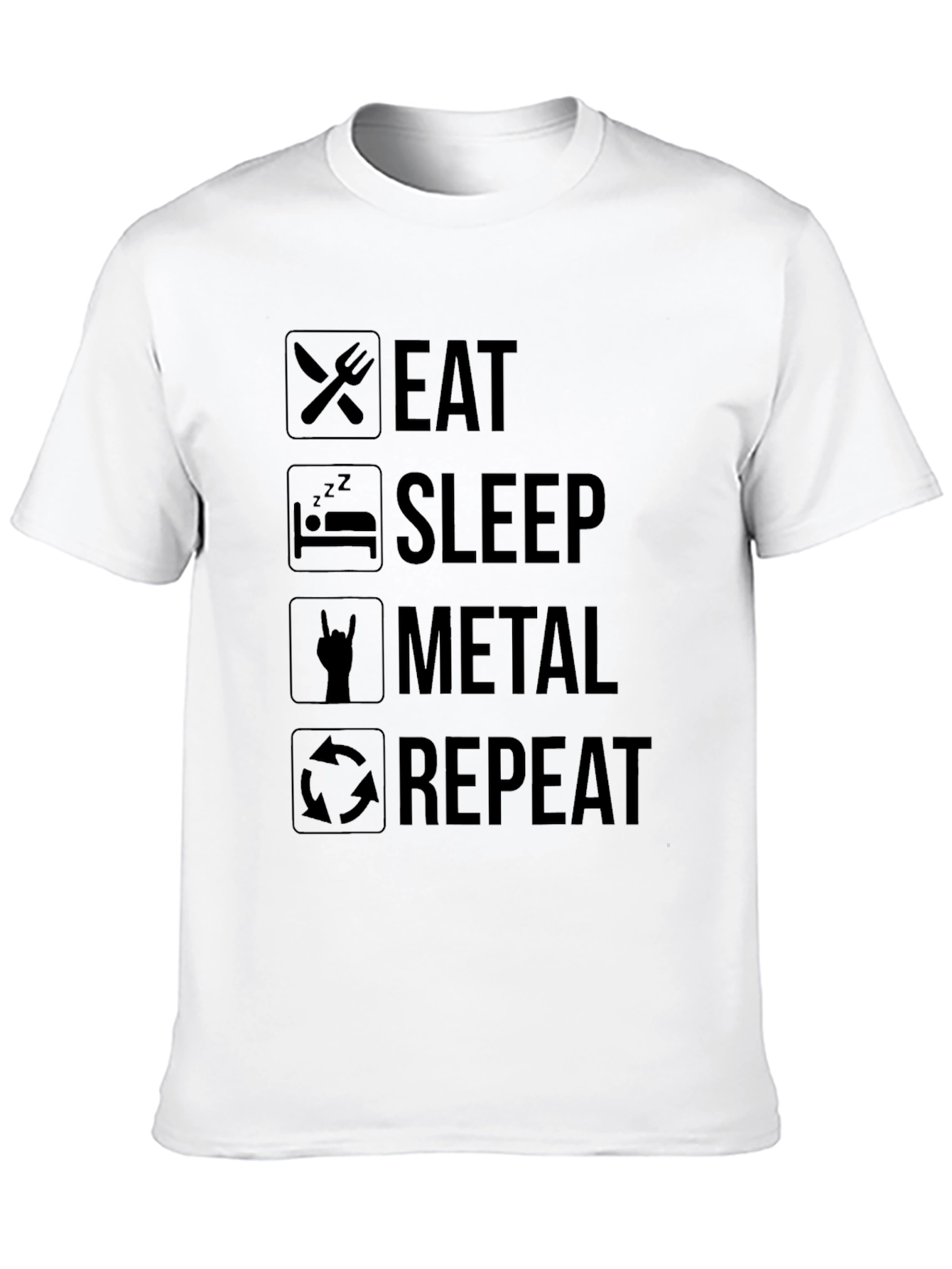 Eat Sleep Metal Repeat Black Graphic Tee