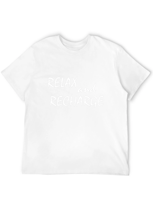 Relax & Recharge Black Graphic Tee - Comfy Casual Shirt