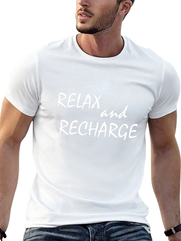 Relax & Recharge Black Graphic Tee - Comfy Casual Shirt