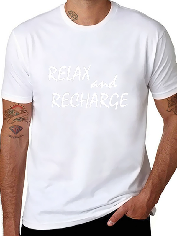 Relax & Recharge Black Graphic Tee - Comfy Casual Shirt