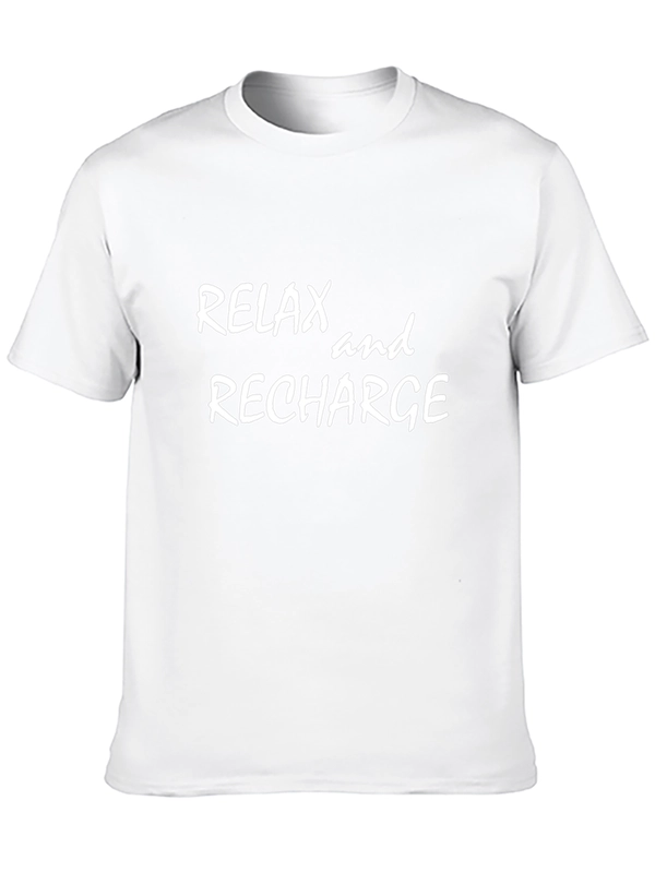Relax & Recharge Black Graphic Tee - Comfy Casual Shirt