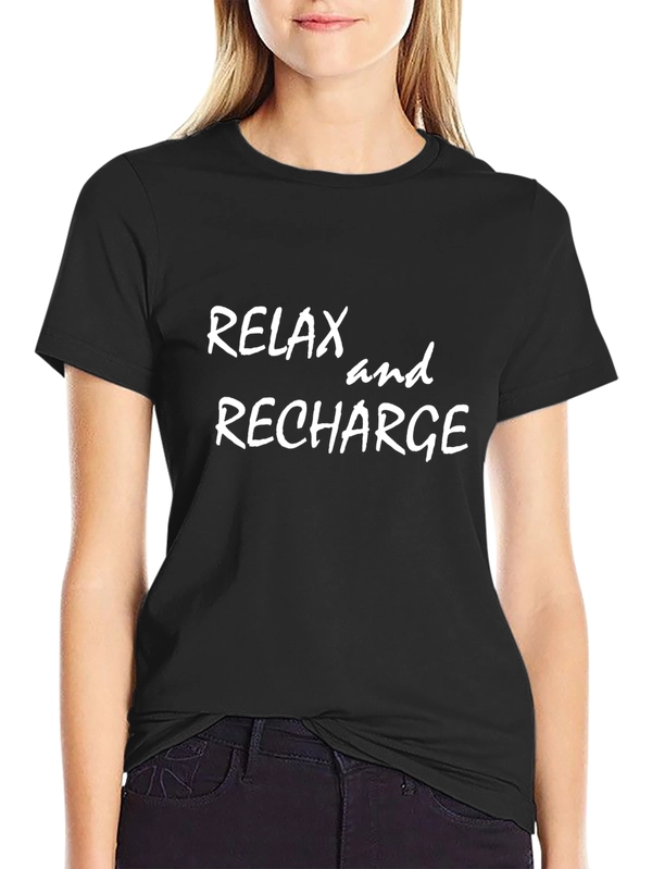 Relax & Recharge Black Graphic Tee - Comfy Casual Shirt