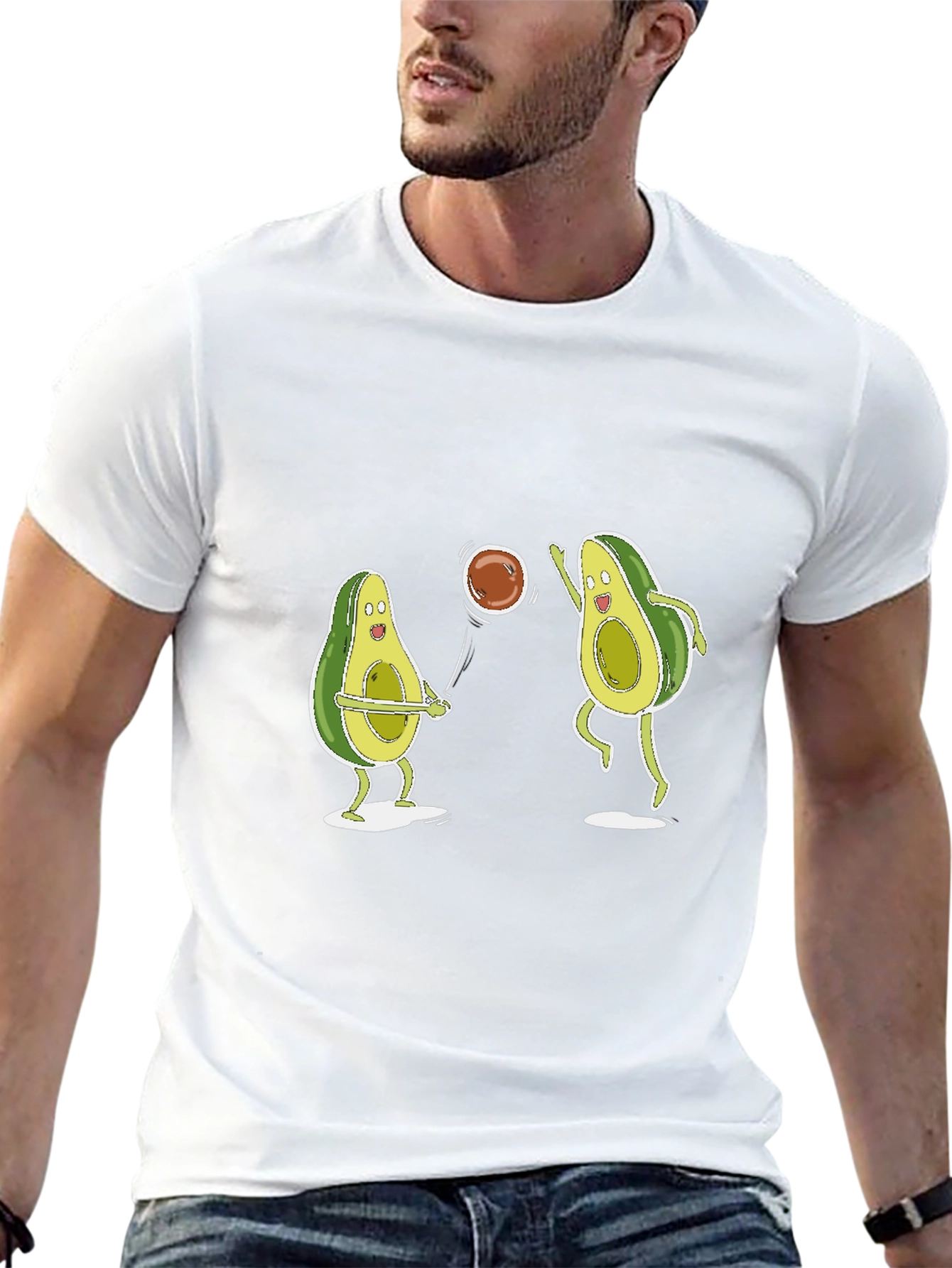 Avocado Volleyball Black T-Shirt