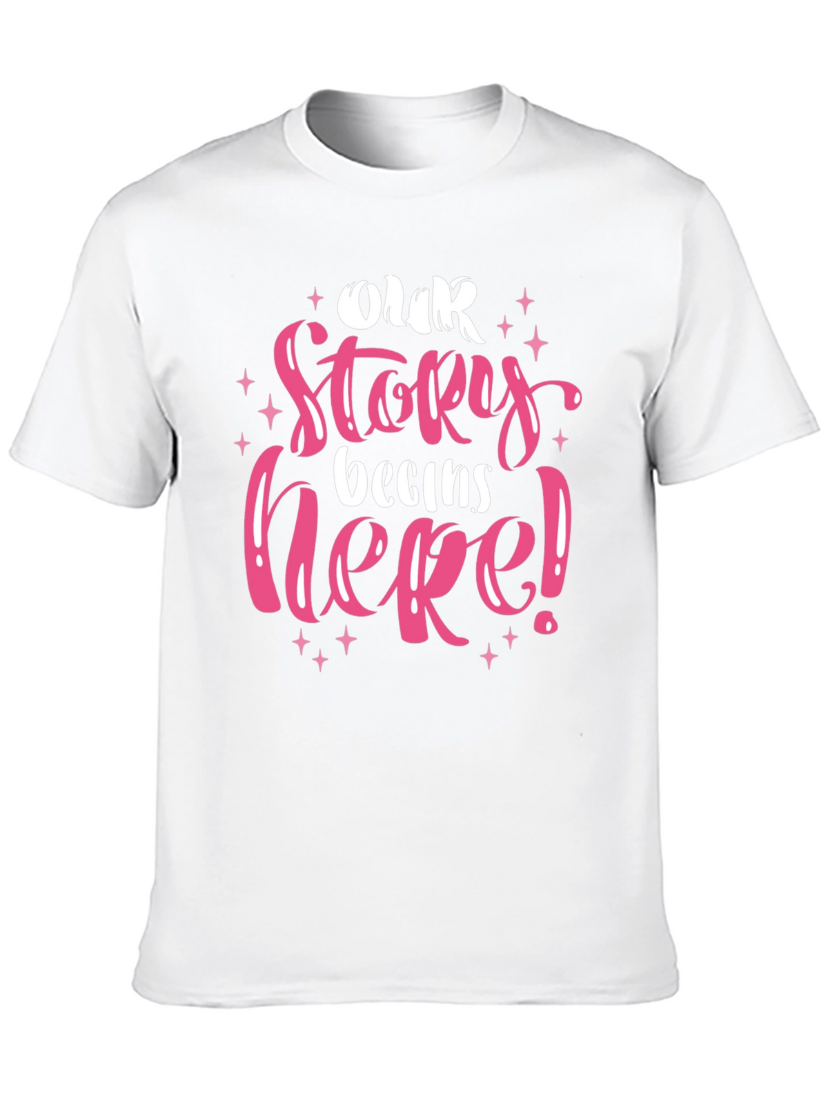 Our Story Begins Here Black Graphic Tee