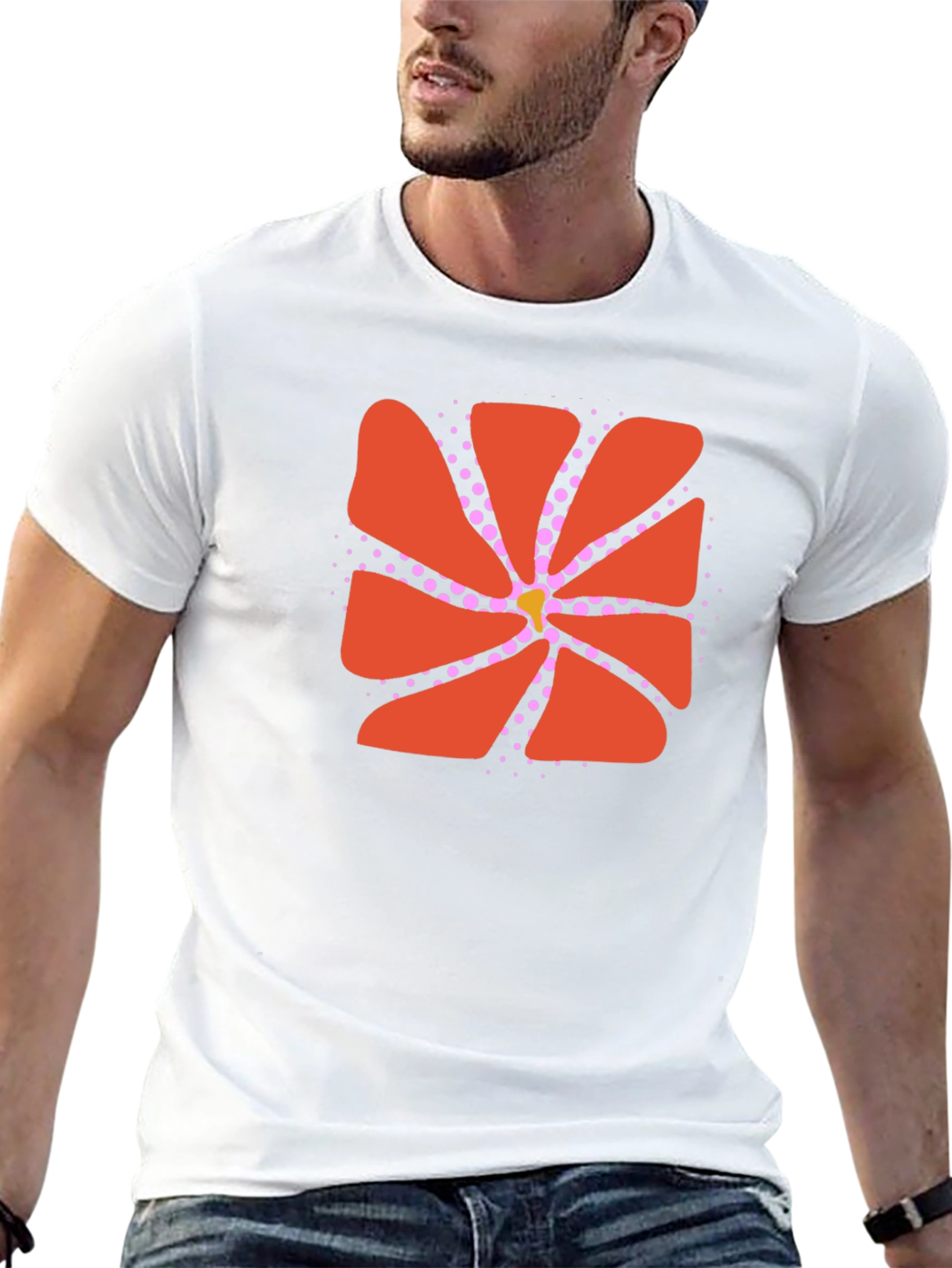 Abstract Flower Graphic Black Tee