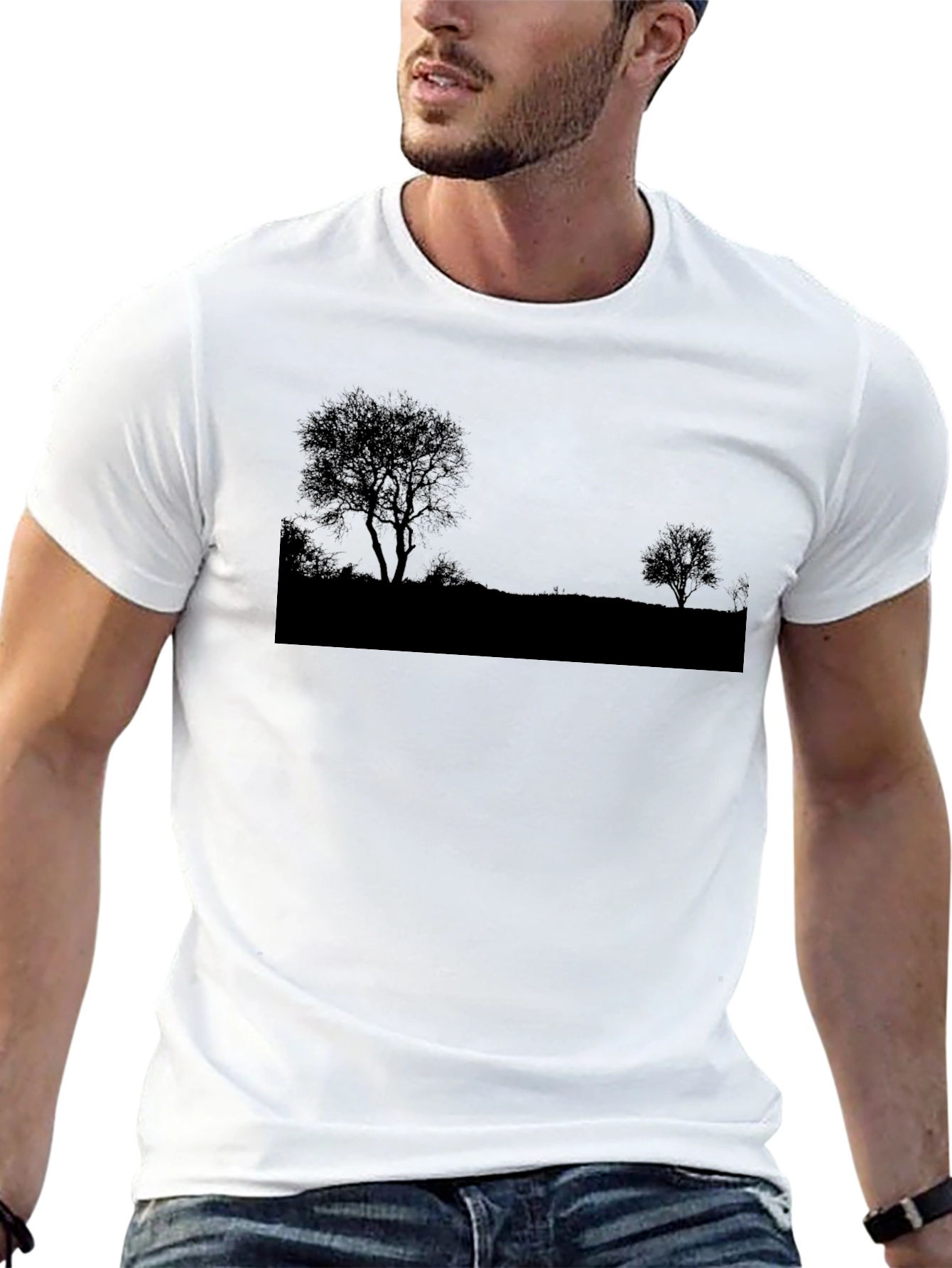 Silhouette Tree Graphic T-Shirt - Casual Wear