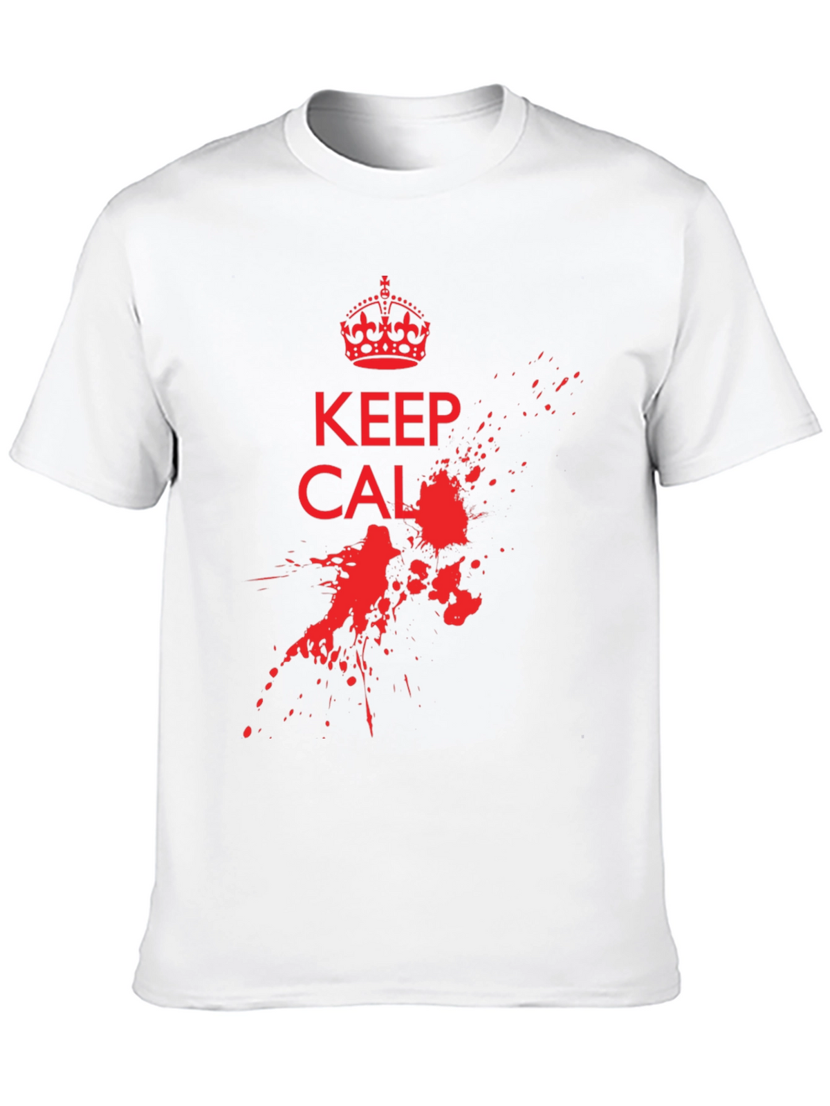 Keep Calm T-Shirt - Red Ink Splatter Graphic Tee