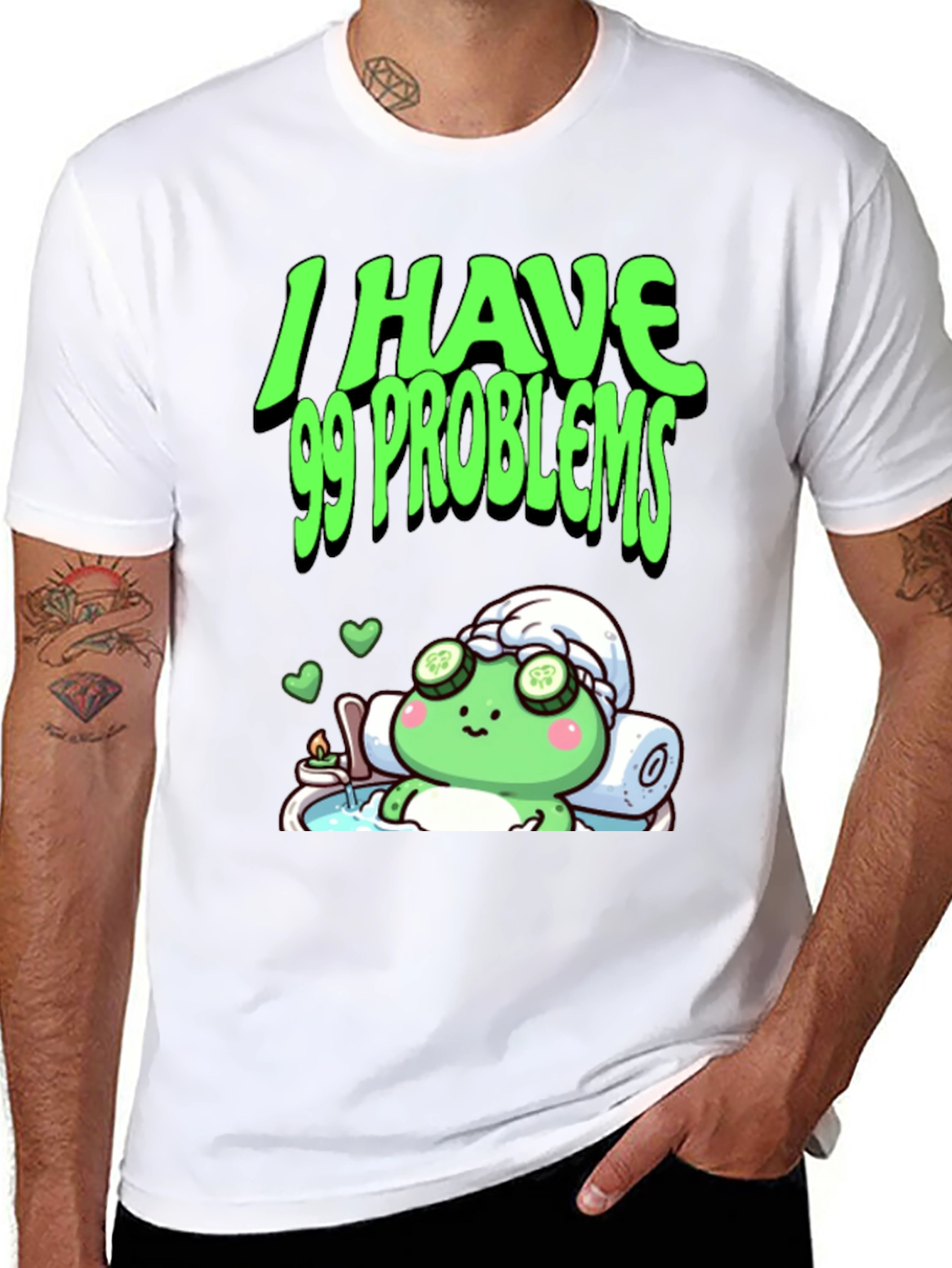 99 Problems Relaxing Frog Graphic Tee