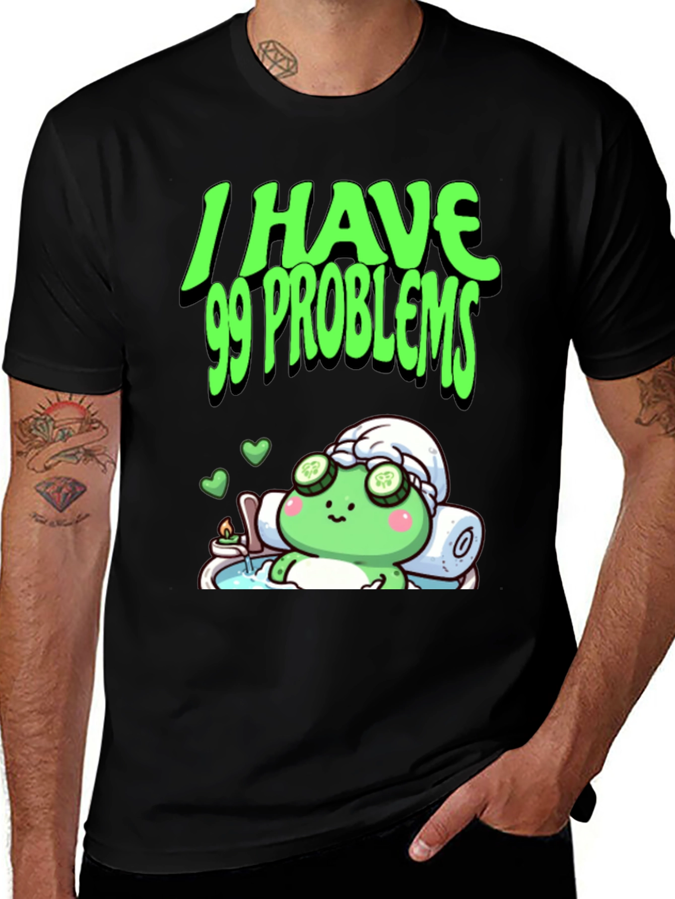 99 Problems Relaxing Frog Graphic Tee