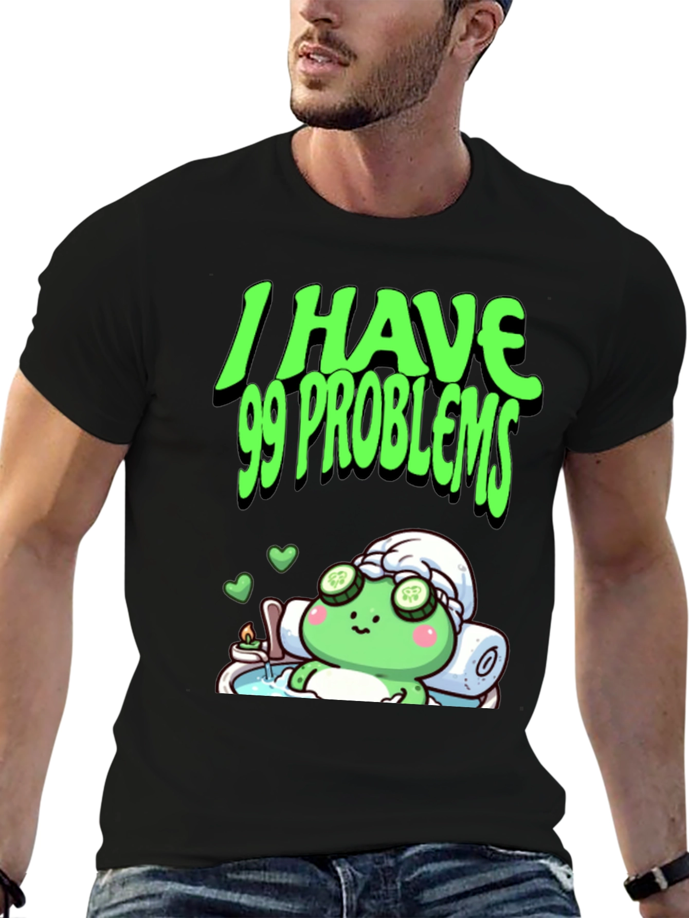 99 Problems Relaxing Frog Graphic Tee