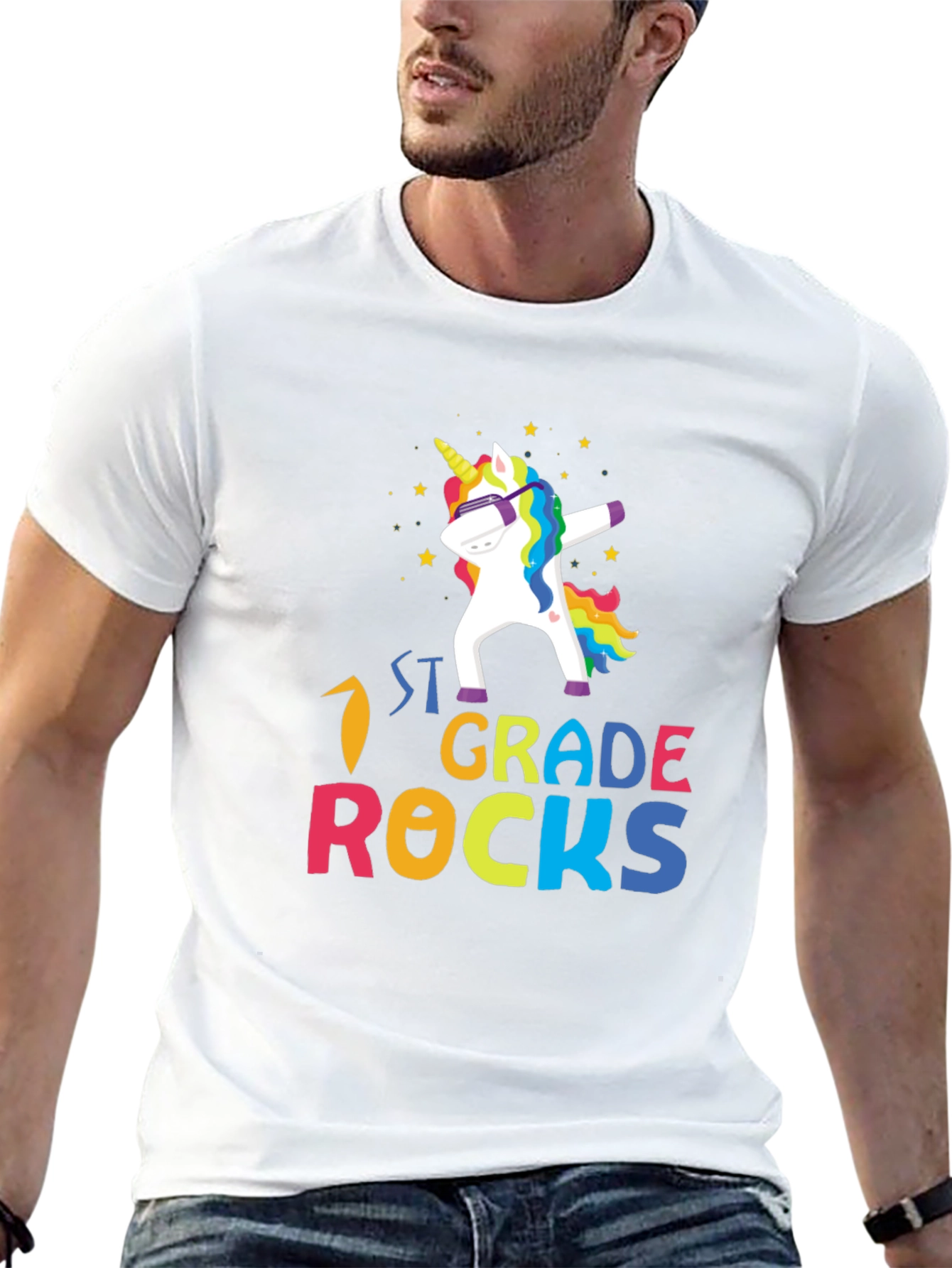 1st Grade Rocks Unicorn Dabbing T-Shirt