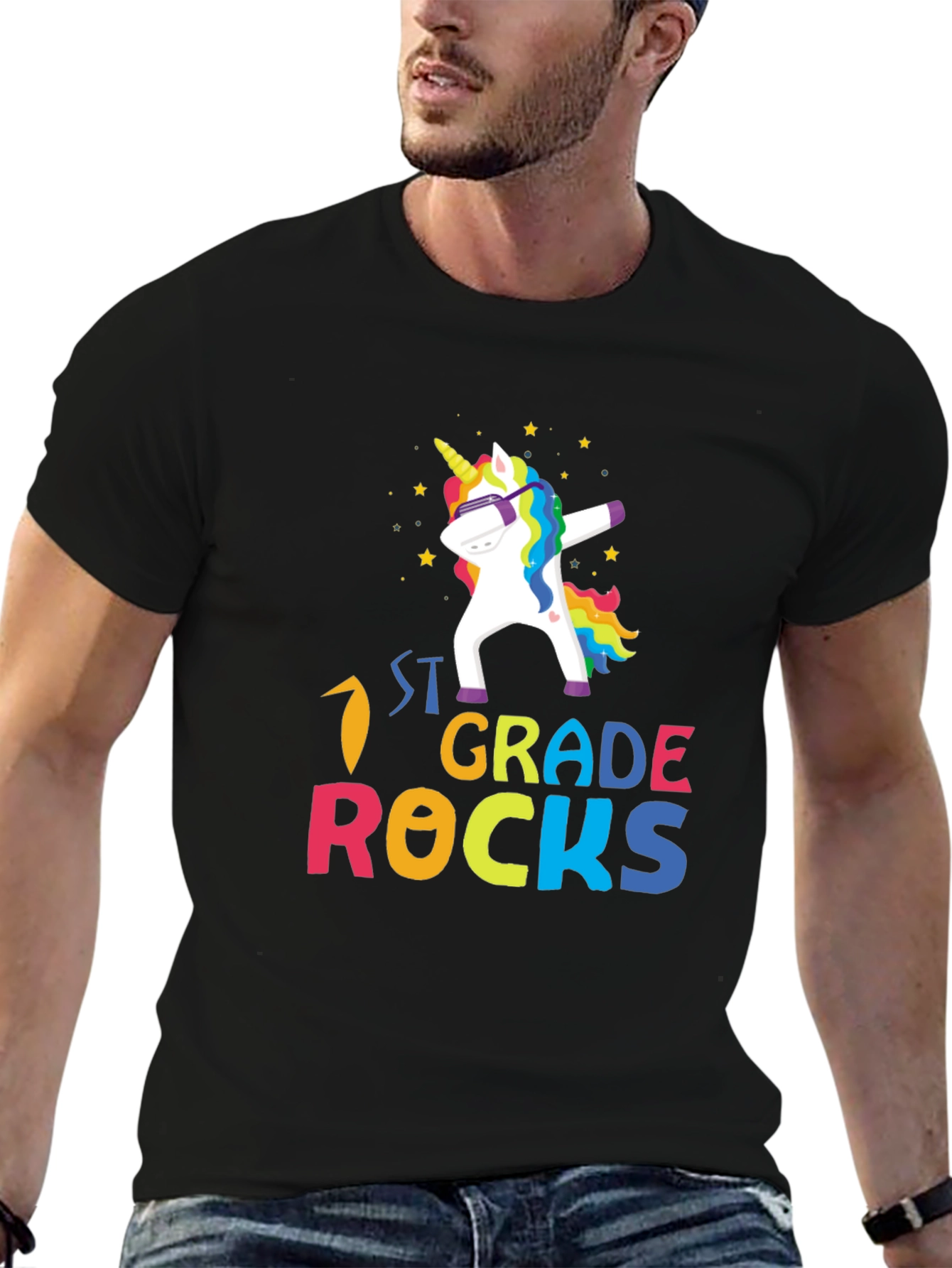 1st Grade Rocks Unicorn Dabbing T-Shirt
