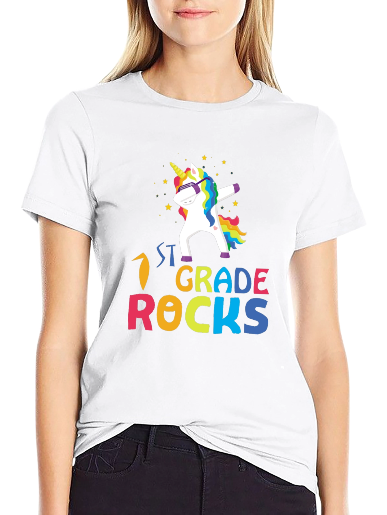 1st Grade Rocks Unicorn Dabbing T-Shirt