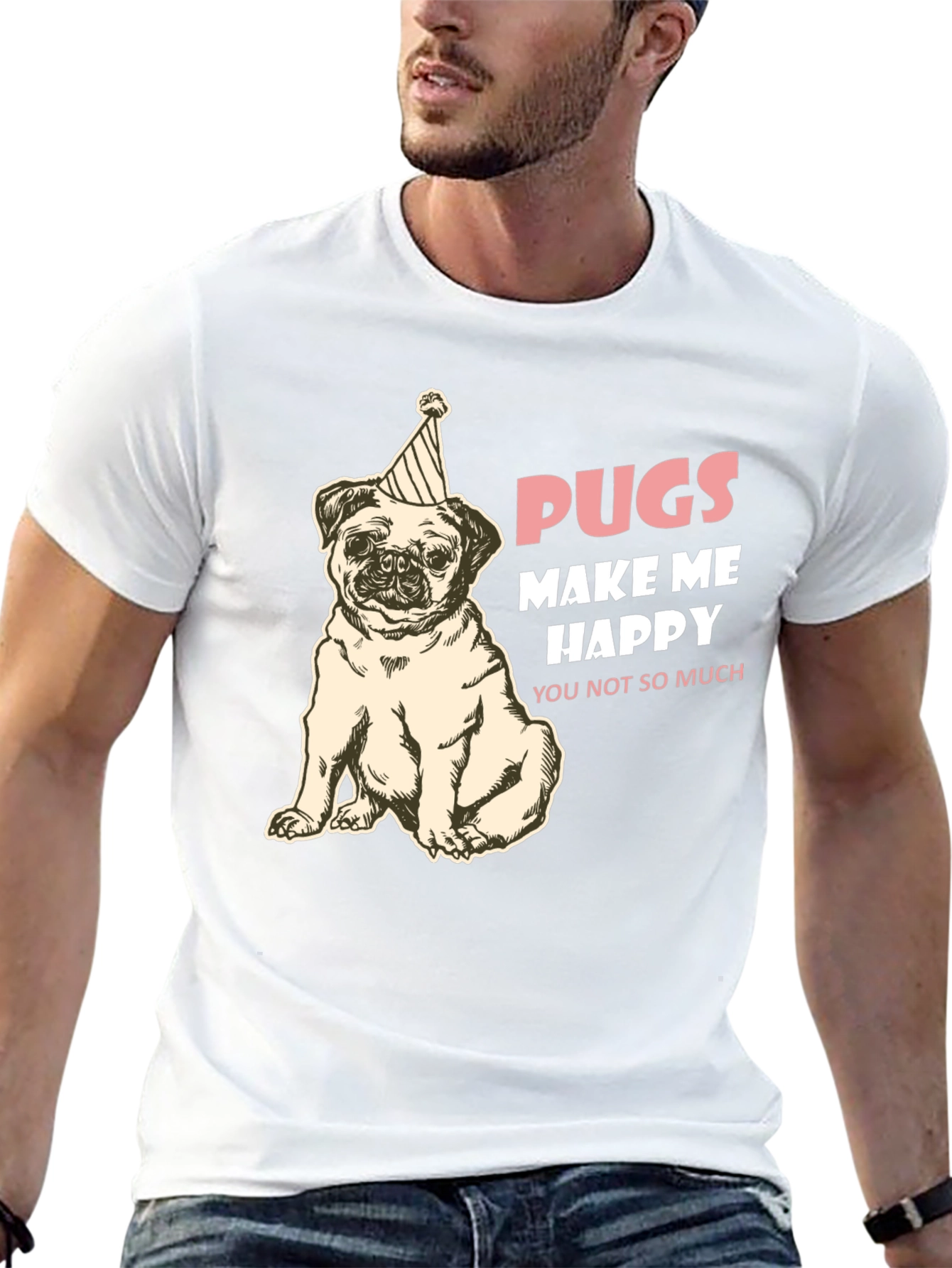 Pugs Make Me Happy Graphic Tee