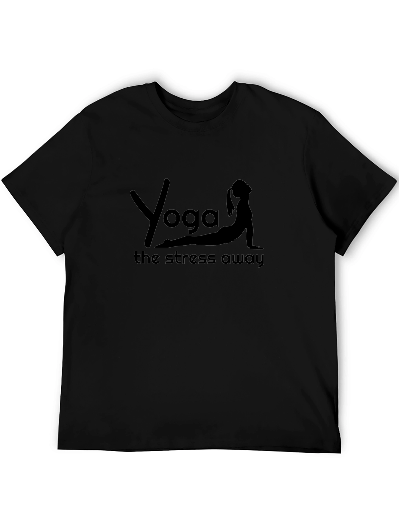 Yoga The Stress Away Black T-Shirt