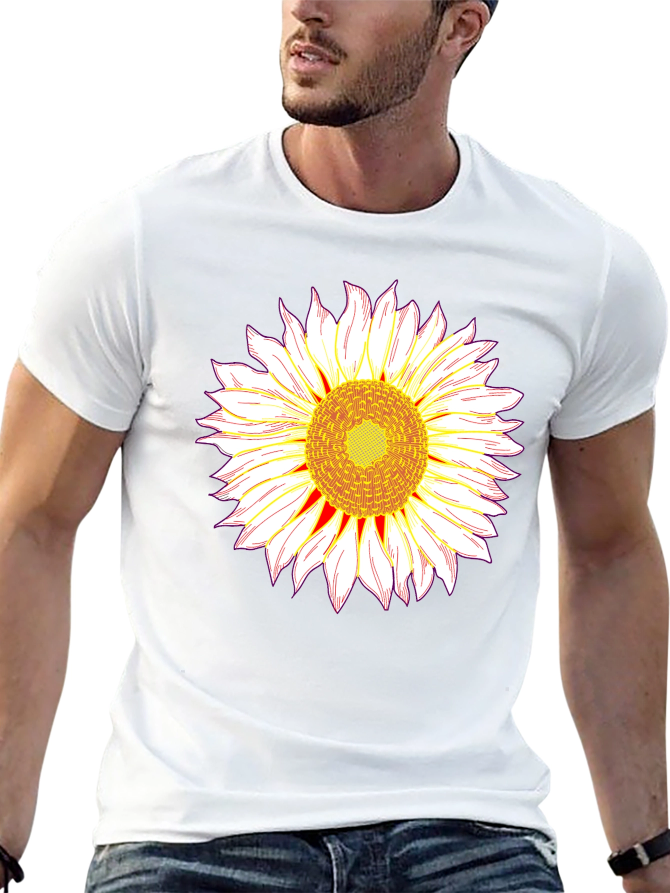 Sunflower Graphic T-Shirt - Bold Black Tee