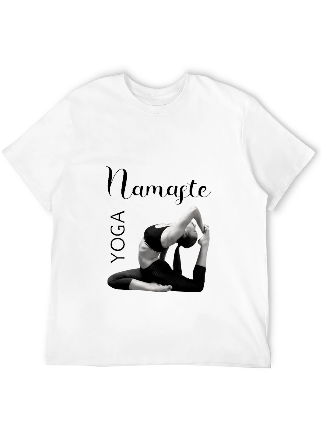 Yoga Namaste Graphic Print Black T-Shirt