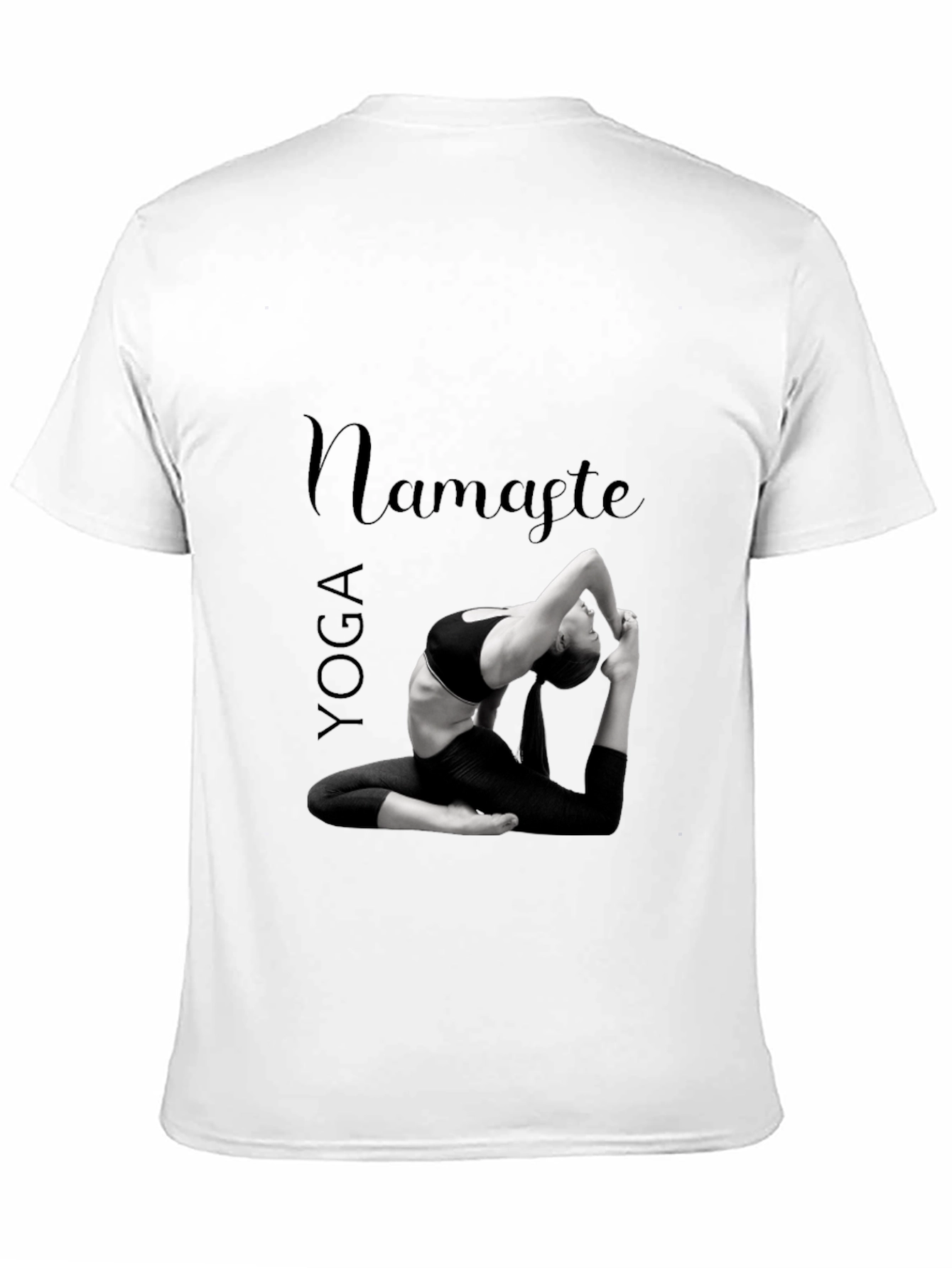 Yoga Namaste Graphic Print Black T-Shirt
